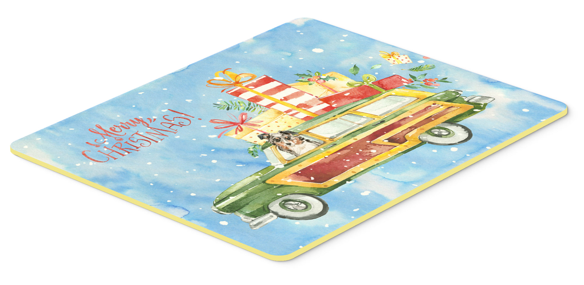 Merry Christmas Australian Shepherd Kitchen or Bath Mat 24x36
