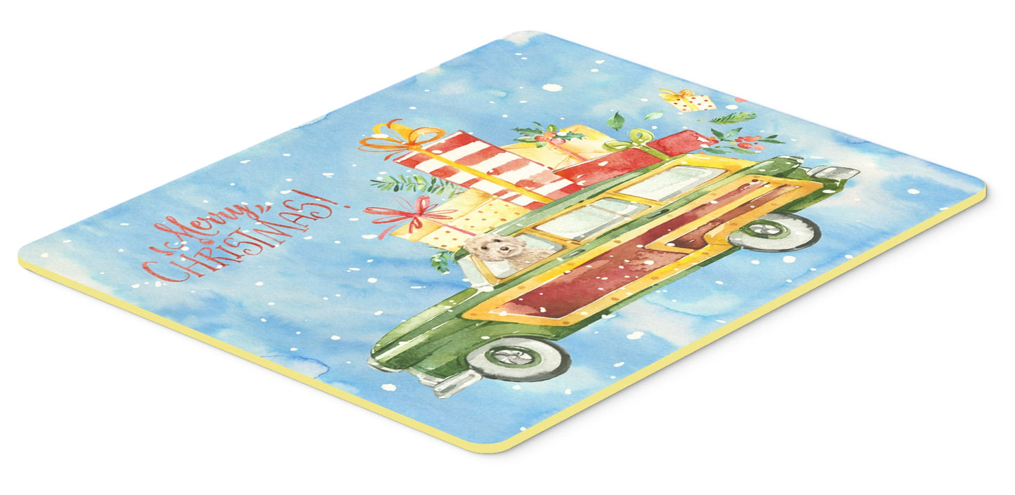 Merry Christmas Champagne Cockapoo Kitchen or Bath Mat 24x36