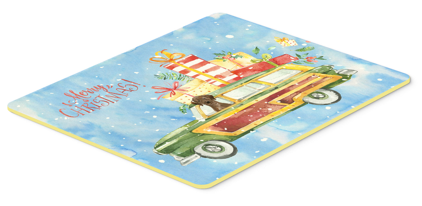 Merry Christmas Chocolate Labrador Retriever Kitchen or Bath Mat 24x36