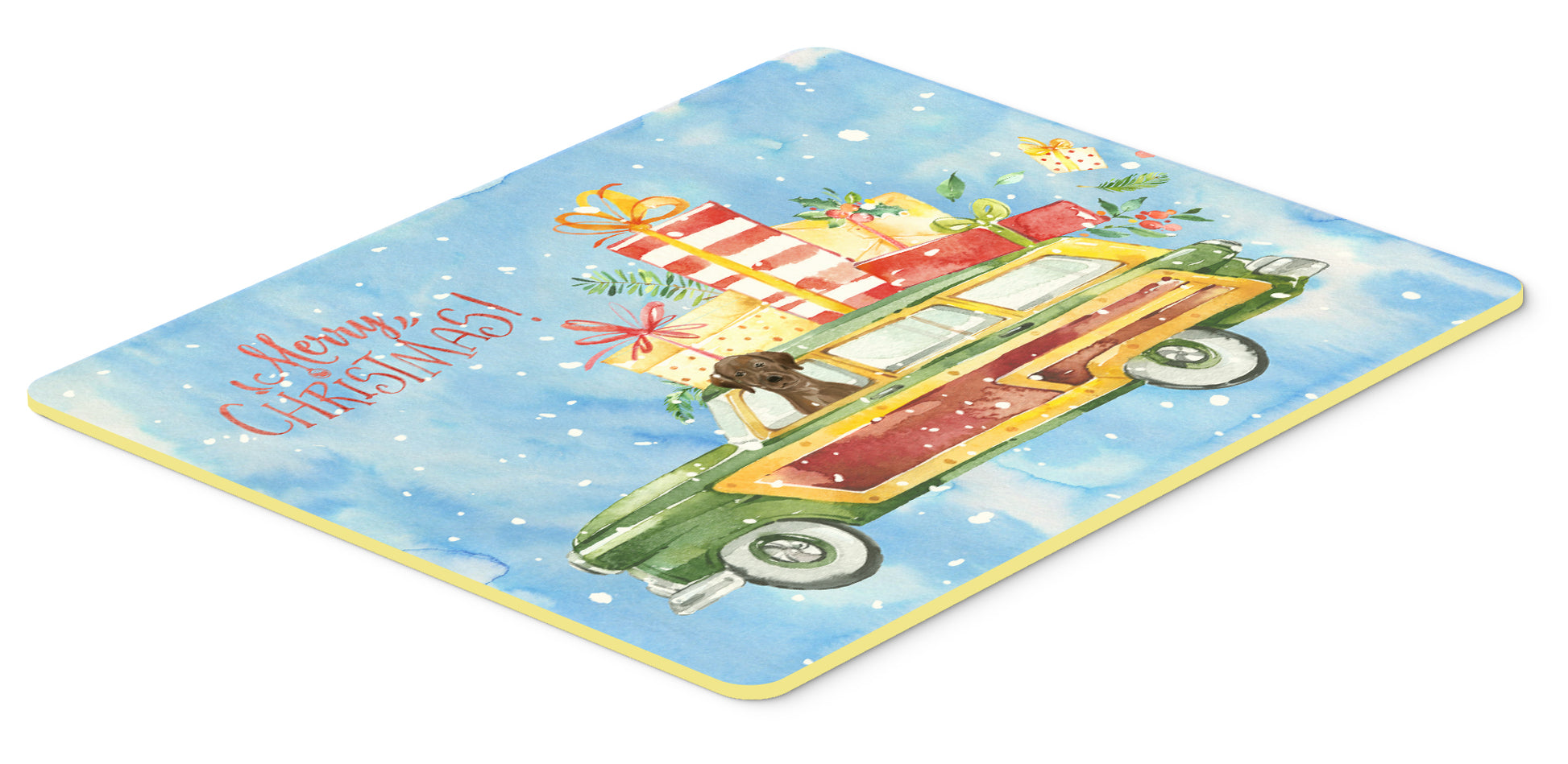 Merry Christmas Chocolate Labrador Retriever Kitchen or Bath Mat 24x36