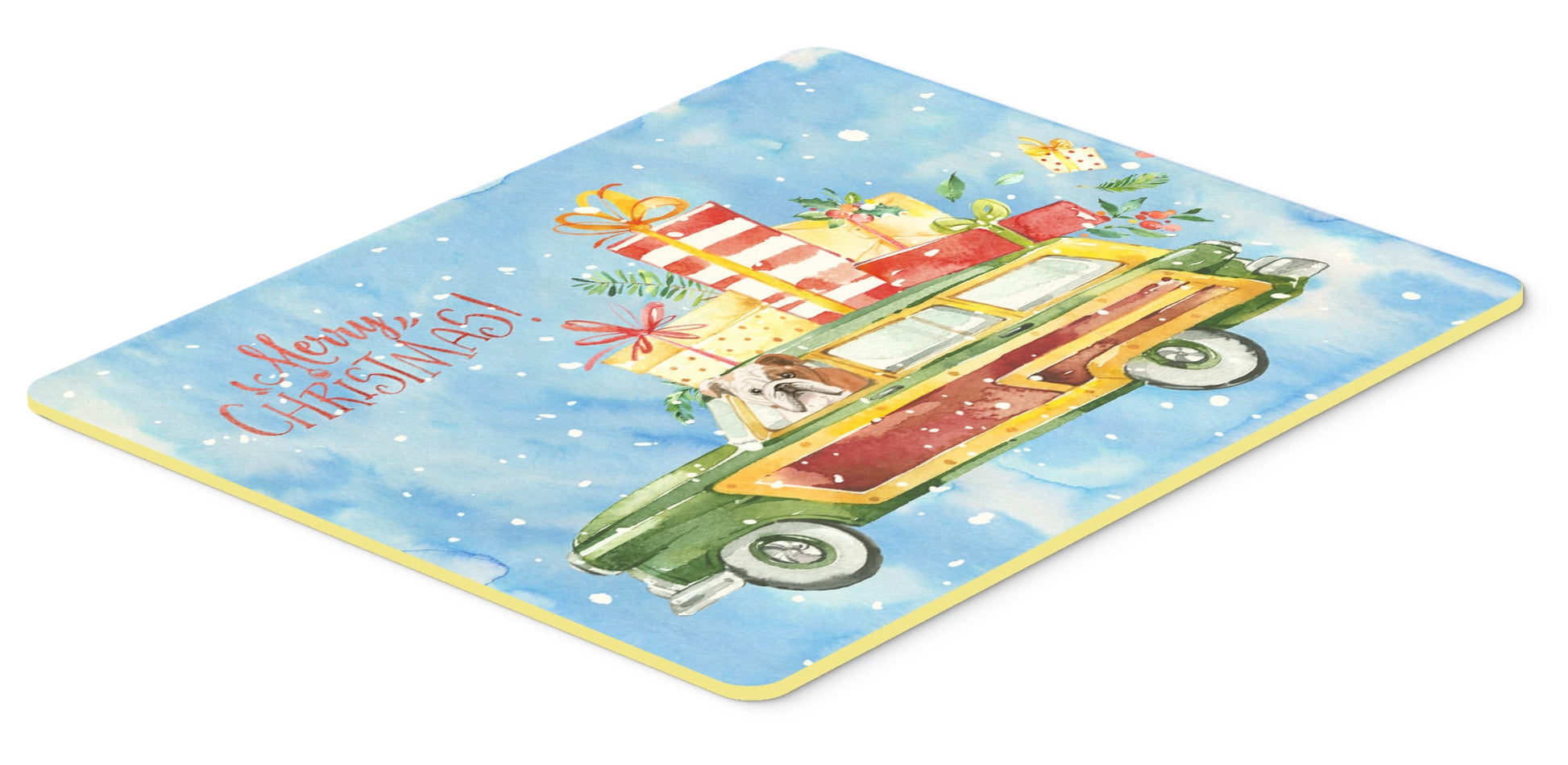 Merry Christmas English Bulldog Kitchen or Bath Mat 24x36