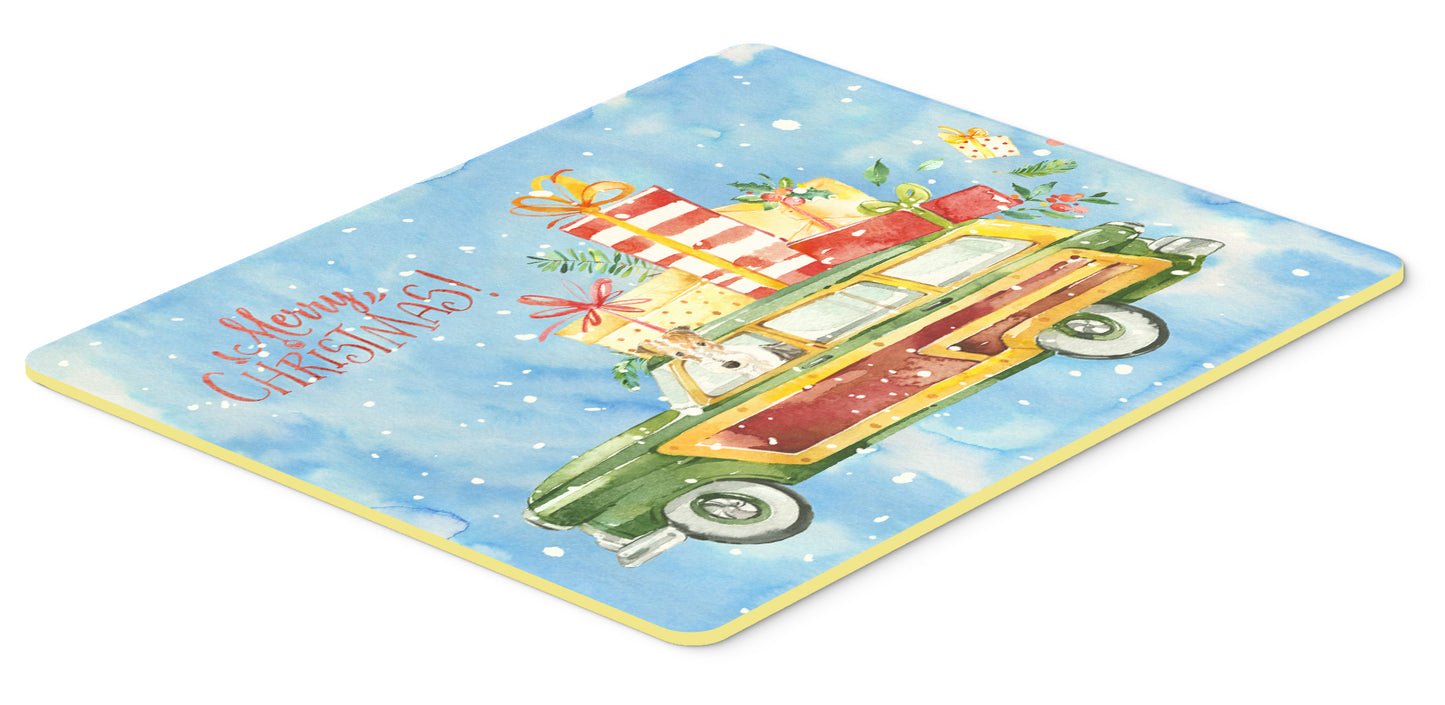 Merry Christmas Fox Terrier Kitchen or Bath Mat 24x36