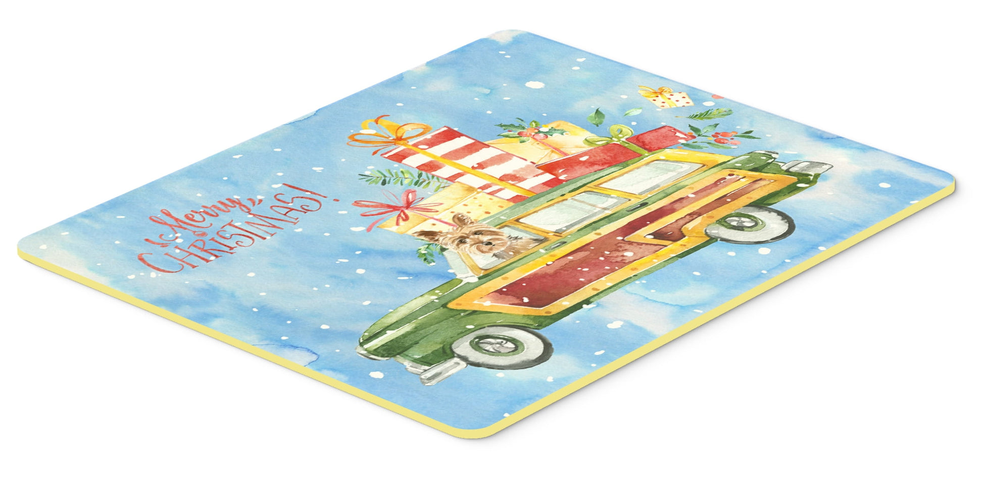 Merry Christmas Yorkshire Terrier Kitchen or Bath Mat 24x36