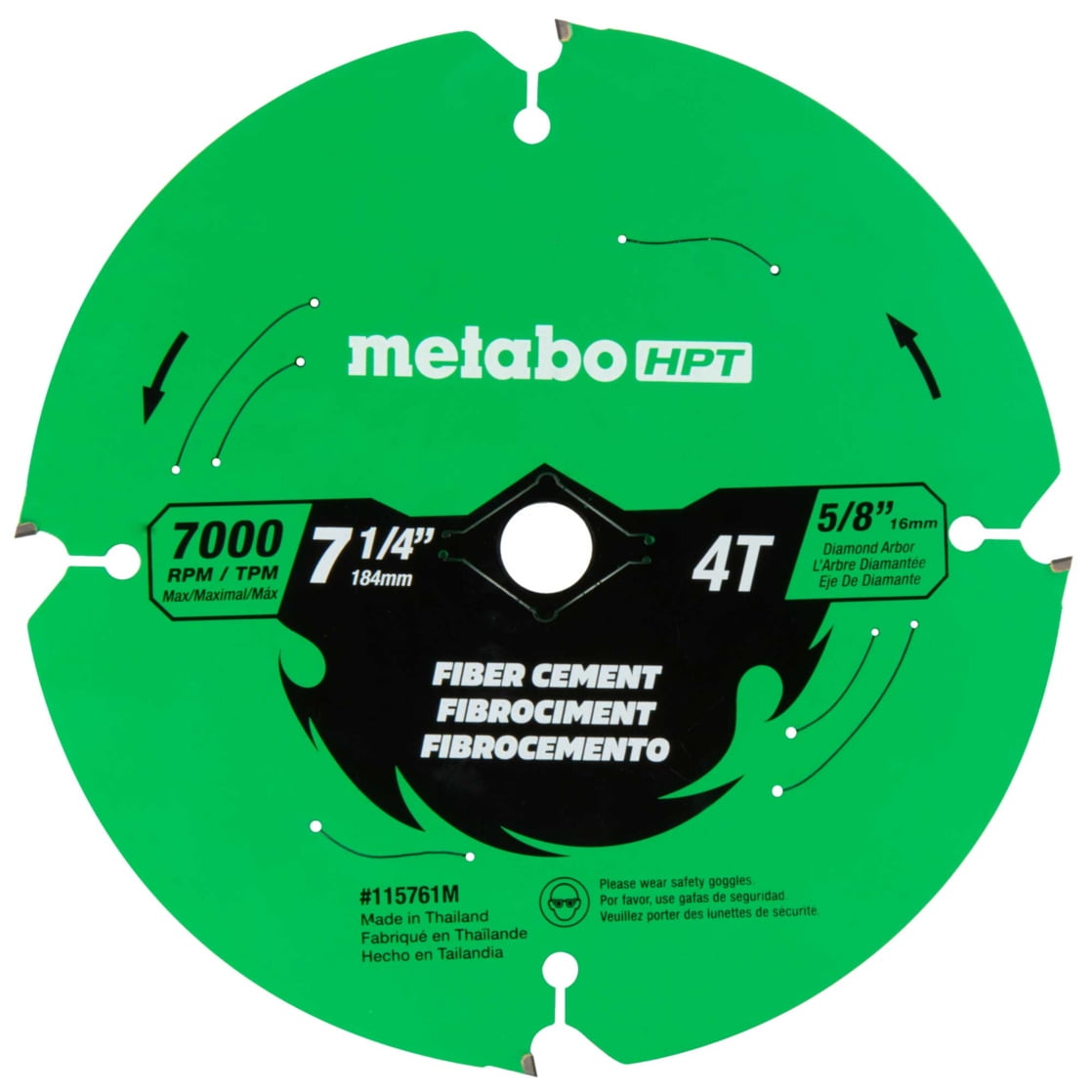 Metabo HPT 7 1/4 Circular Saw Blade, 4-Tooth, 115761M