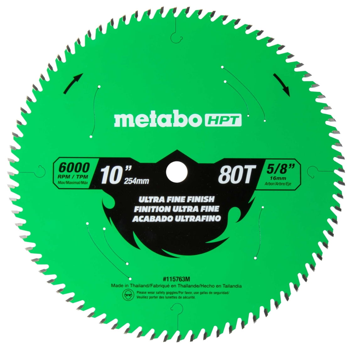 Metabo HPT 10-In Table Saw Blade, 80-Tooth, 115763M