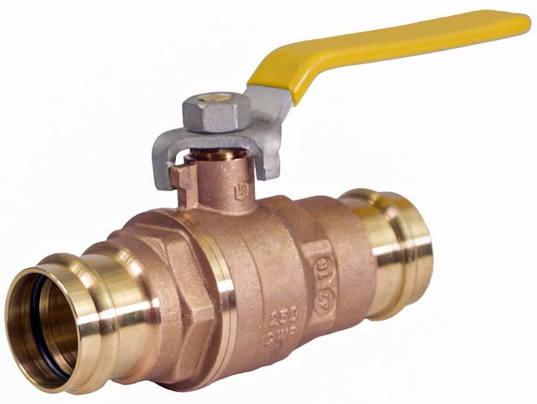 Midline Valve 532002VLV Double-O-Ring Press Ball Valve, with 2 in. Press Connections, Brass