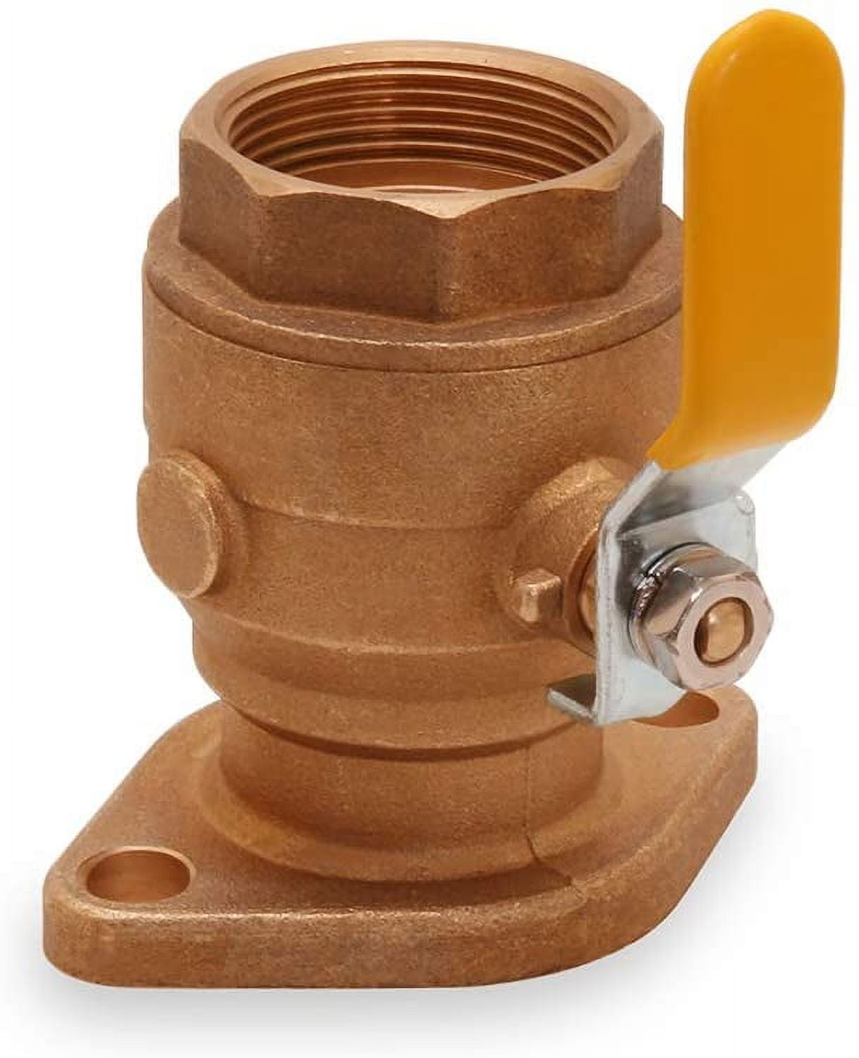 Midline Valve Full Port Ball Valve, with Flange, Water Shutoff, Flow Control in Pipeline, Brass, 1-1/4 in. FIP Connection