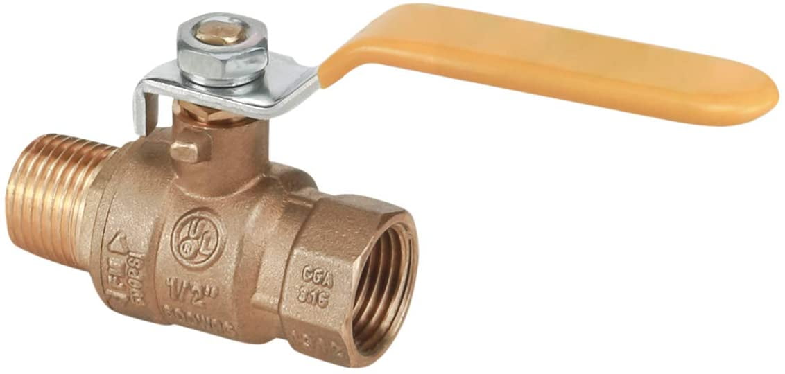 Midline Valve MF822223 Premium Brass Full Port Ball Valve, 1 in. FIP x 1 in. MIP
