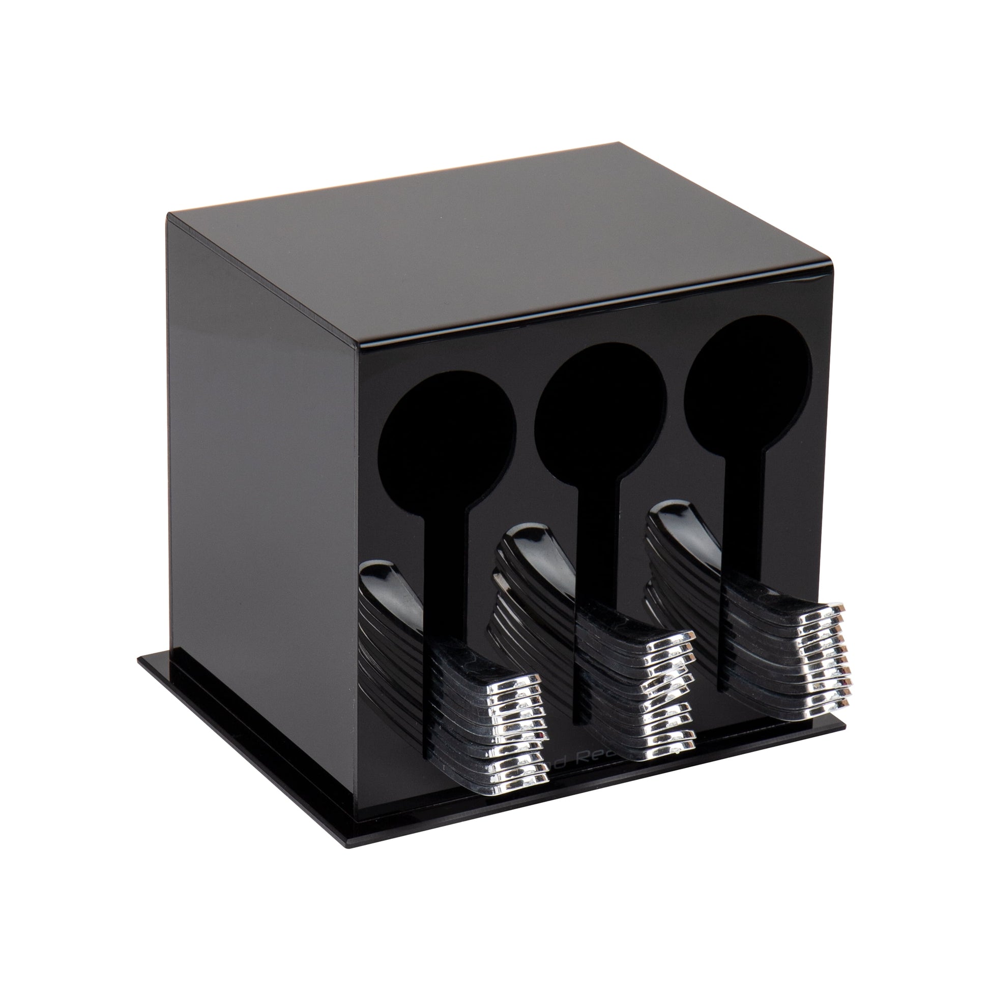 Mind Reader Utensil Dispenser, Silverware Organizer, Plastic Fork and Spoon Dispenser, Black
