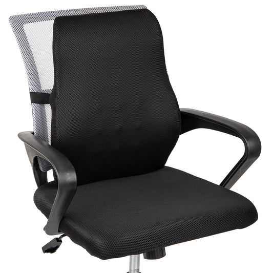 Mind Reader Ergonomic Lower Back Cushion, Office Chair Support, Foam, 17"L x 14.75"W x 5"Height, Black