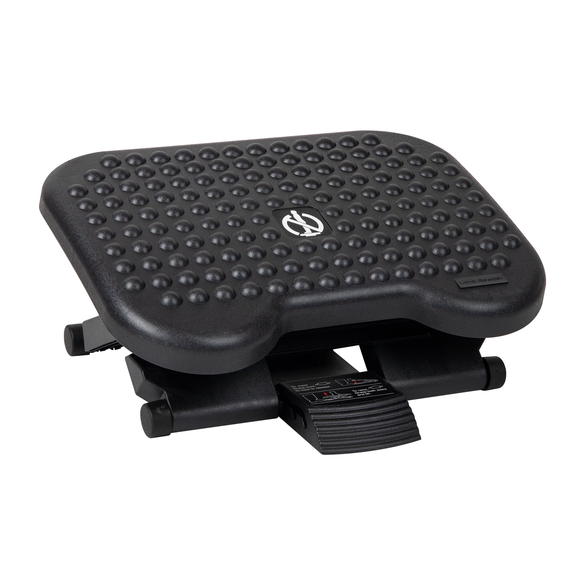 Mind Reader Foot Rest, Under Desk at Work, Ergonomic, Height Adjustable, Office, Plastic, Black