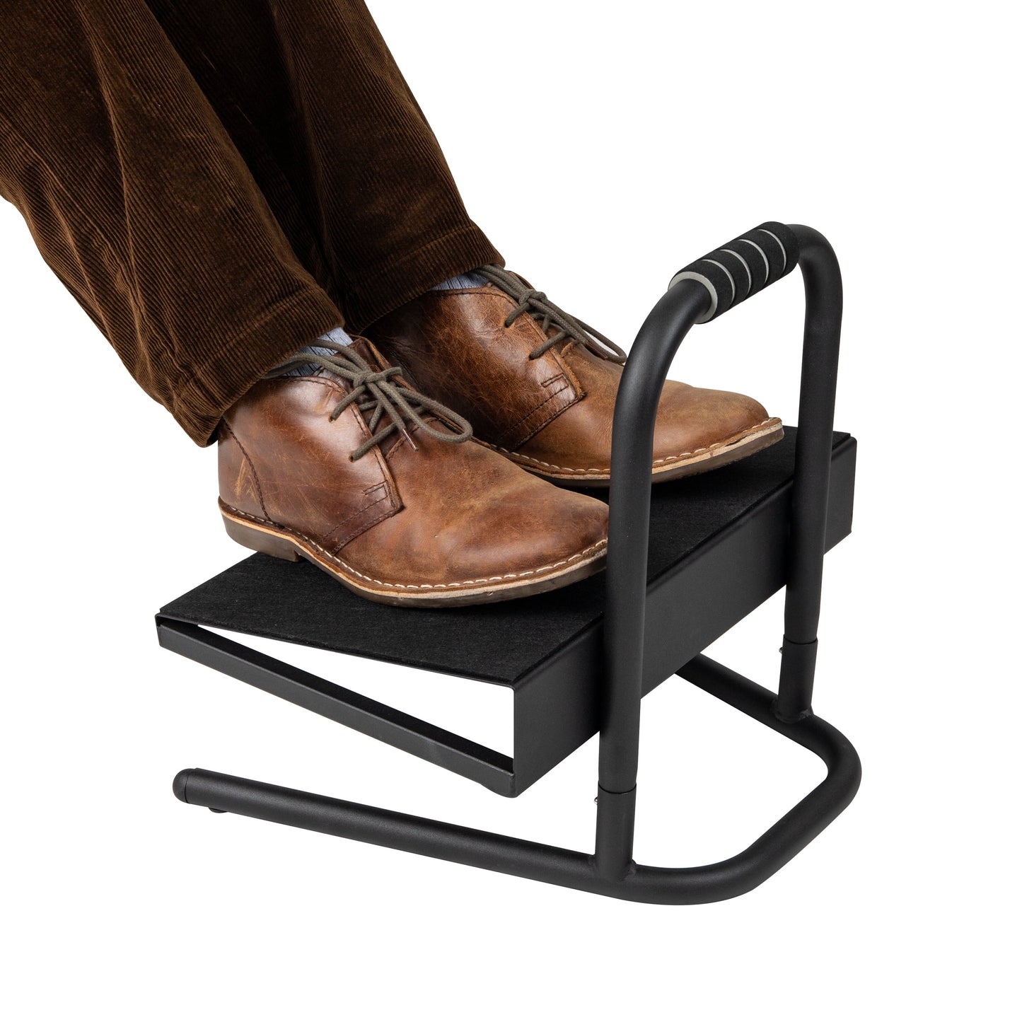 Mind Reader Foot Rest, Under Desk at Work, Ergonomic, Height Adjustable, Office, Metal, Black