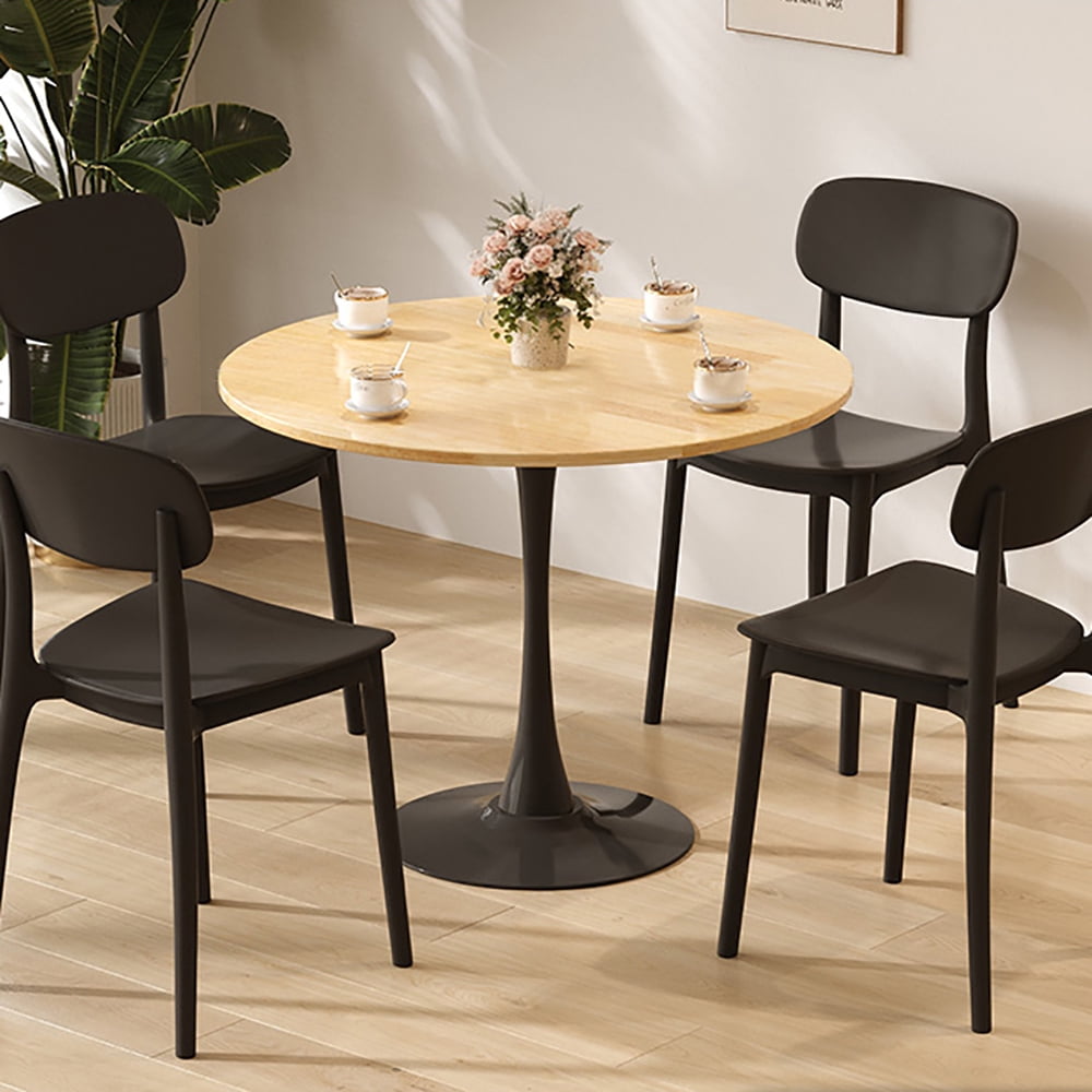 Miniyam 23.6" Round Dining Table, Small Wood Breakfast Table for Apartment, Kitchen or Studio, Modern Compact Dining Table for 2, Natural