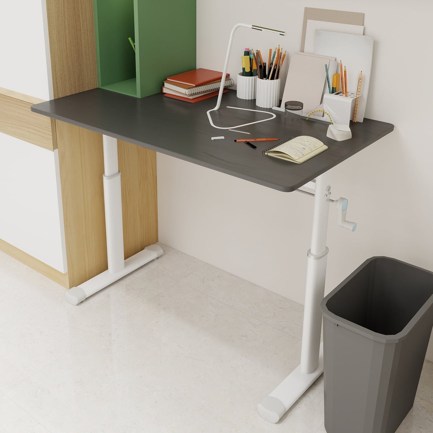 Mintazer 23" x 39" Height Adjustable Computer Desk, Home Office Standing Up Desk for Students,Teen and Adults, Grey