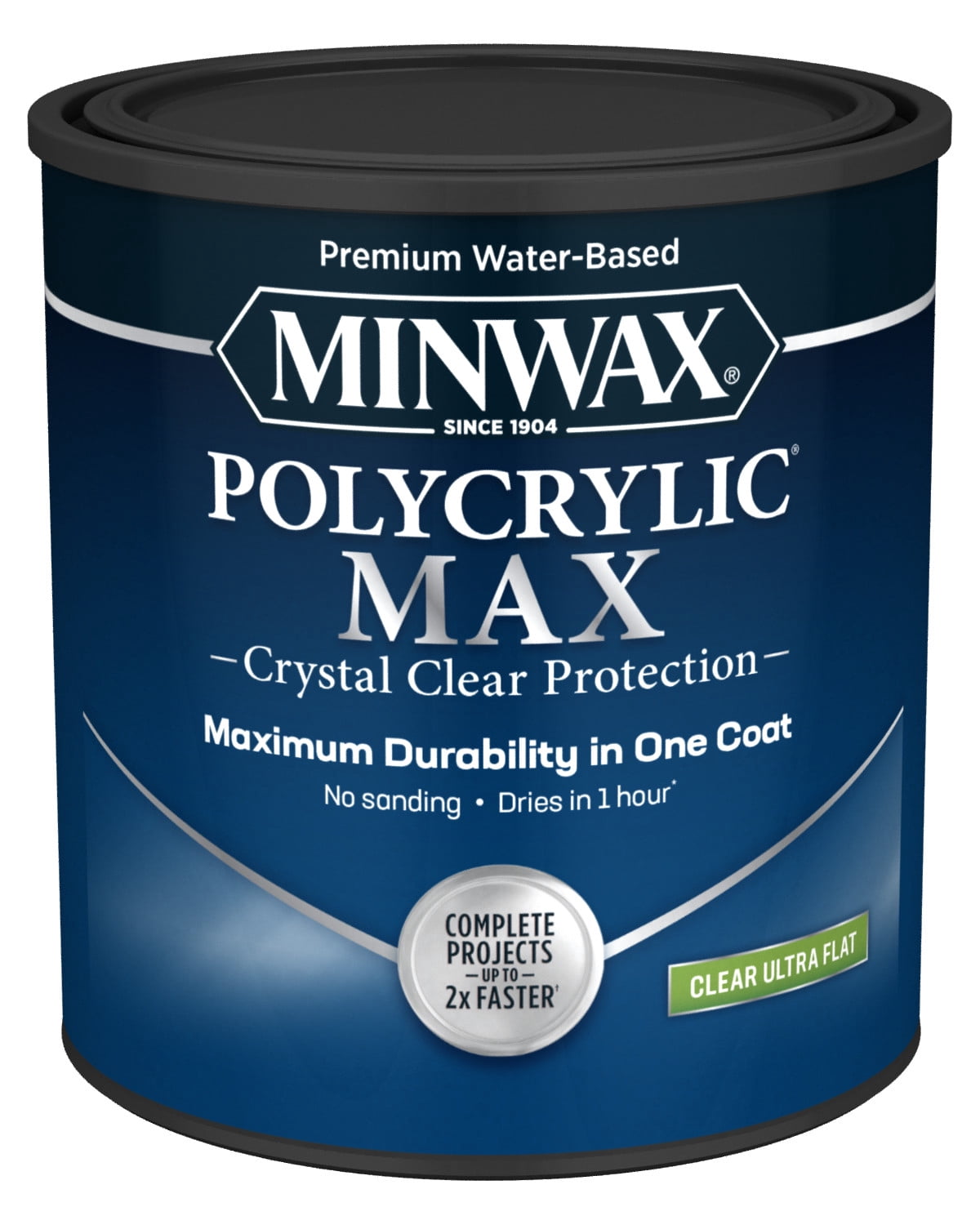 Minwax Polycrylic Max, Ultra Flat, Clear, 1 Quart