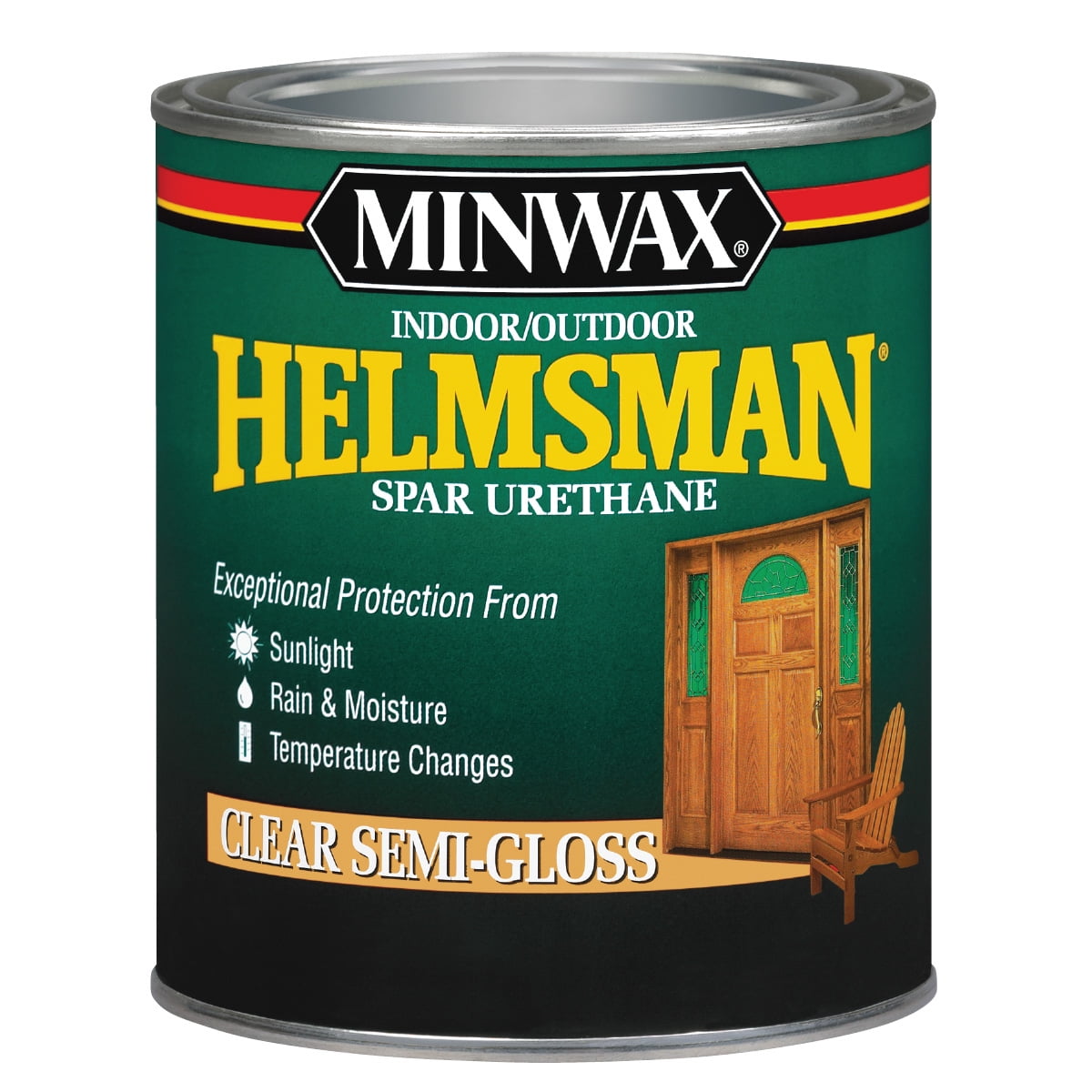 Minwax 63210444 Indoor/Outdoor Helmsman Spar Urethane, Semi-Gloss, Clear, 1 Quart, (1 Piece, 1 Pack)
