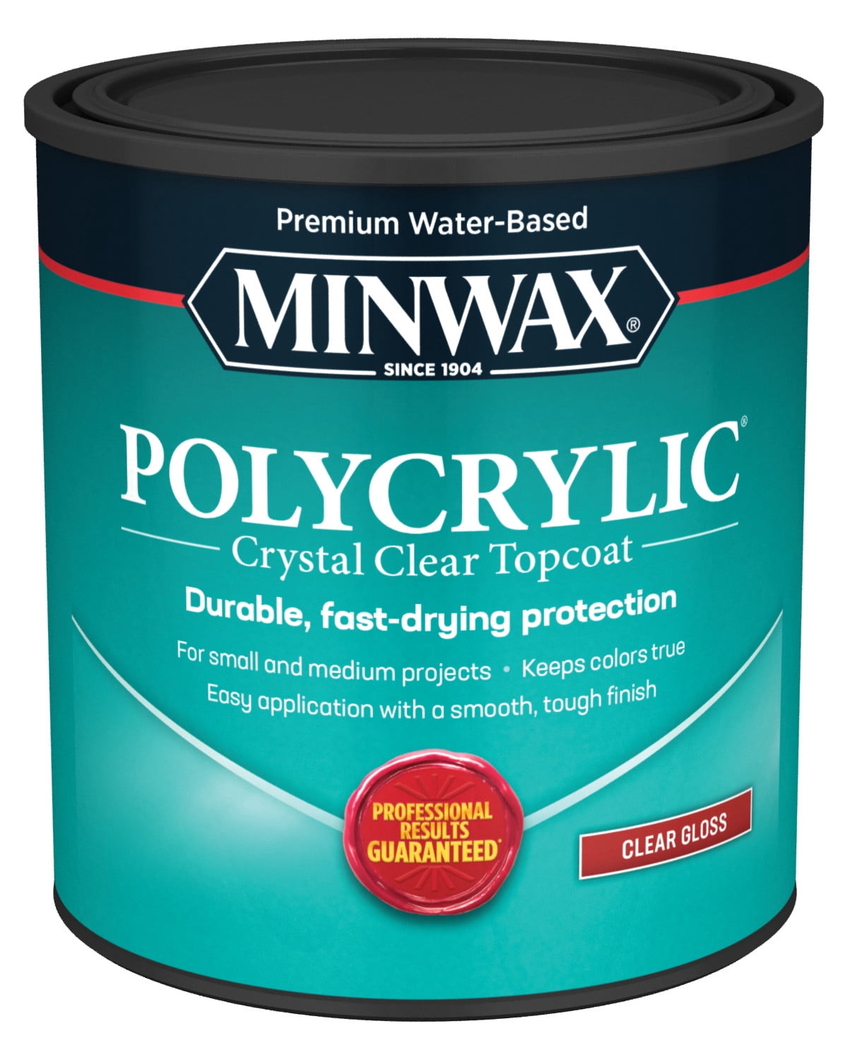 Minwax Polycrylic Protective Finish, Clear Gloss, Clear, 1 Quart