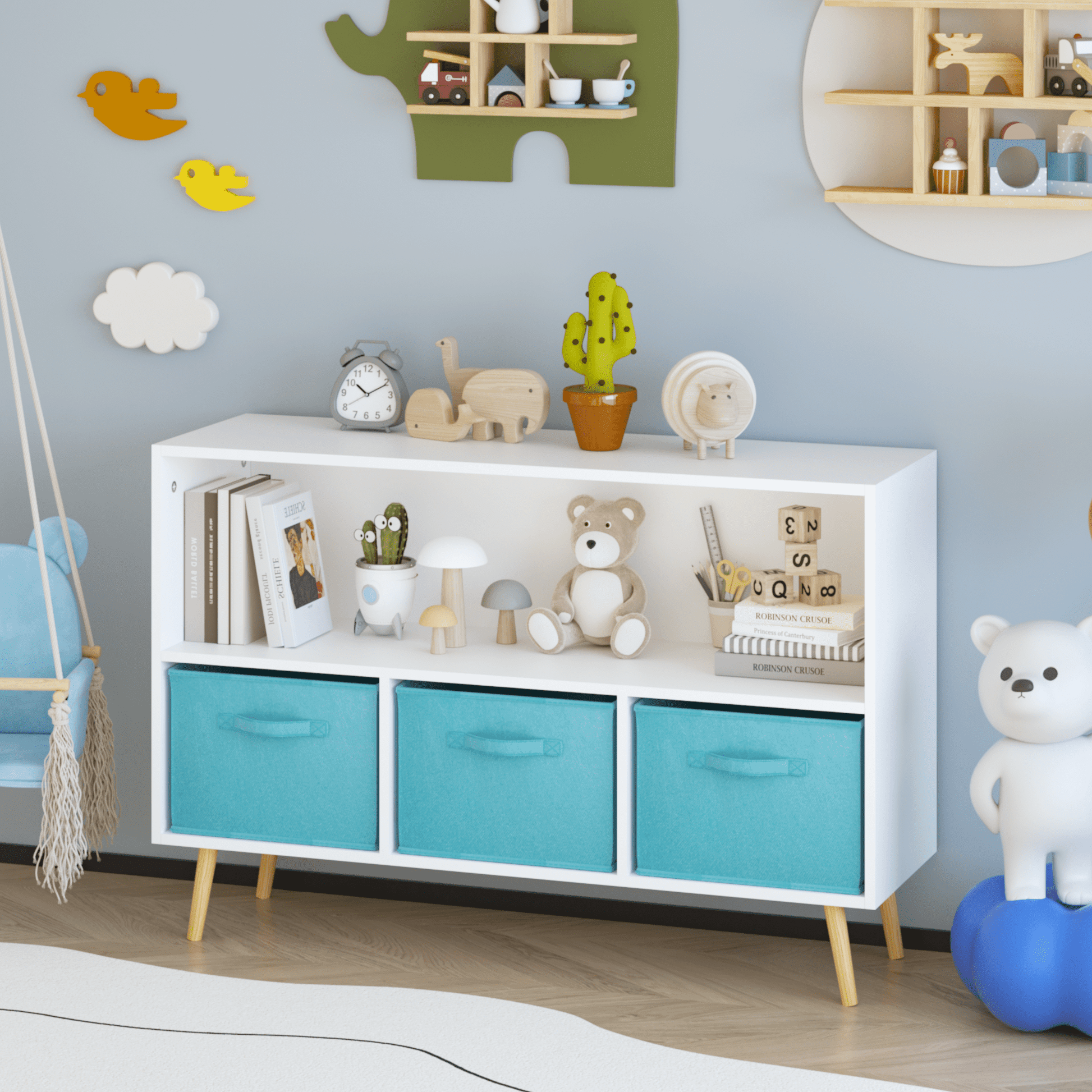 Modern Kids' Bookshelf with Multi - Purpose Storage, Safety Features, and High - Quality Material