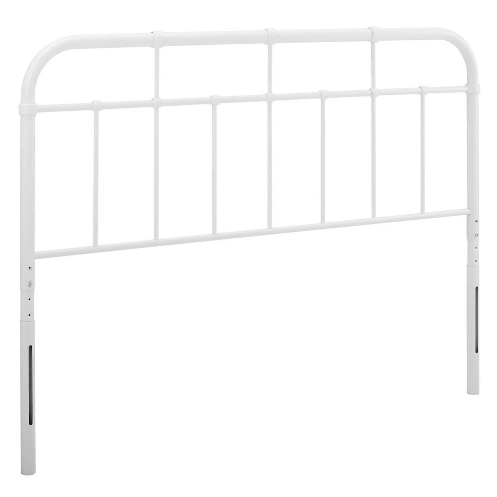 Modway Alessia Modern Farmhouse Queen Metal Spindle Headboard in Gray