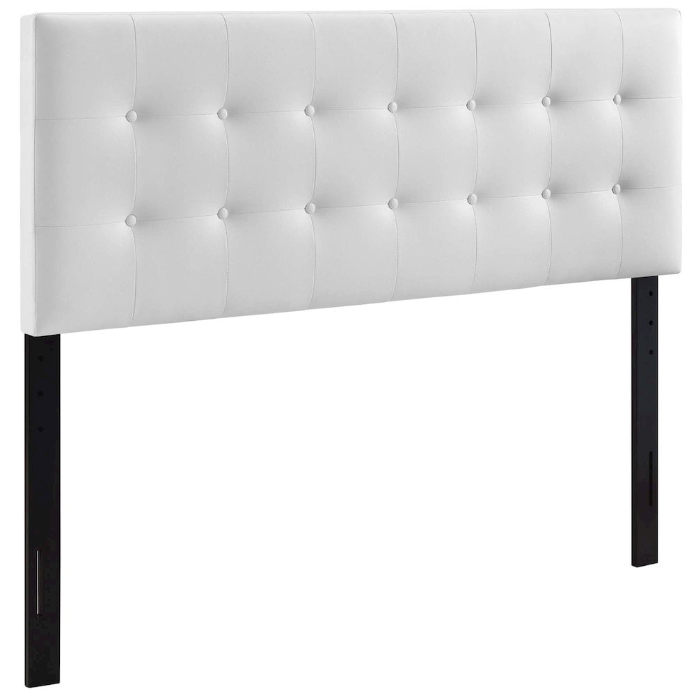 Modway Emily Full Upholstered Faux Leather and Wood Headboard in White