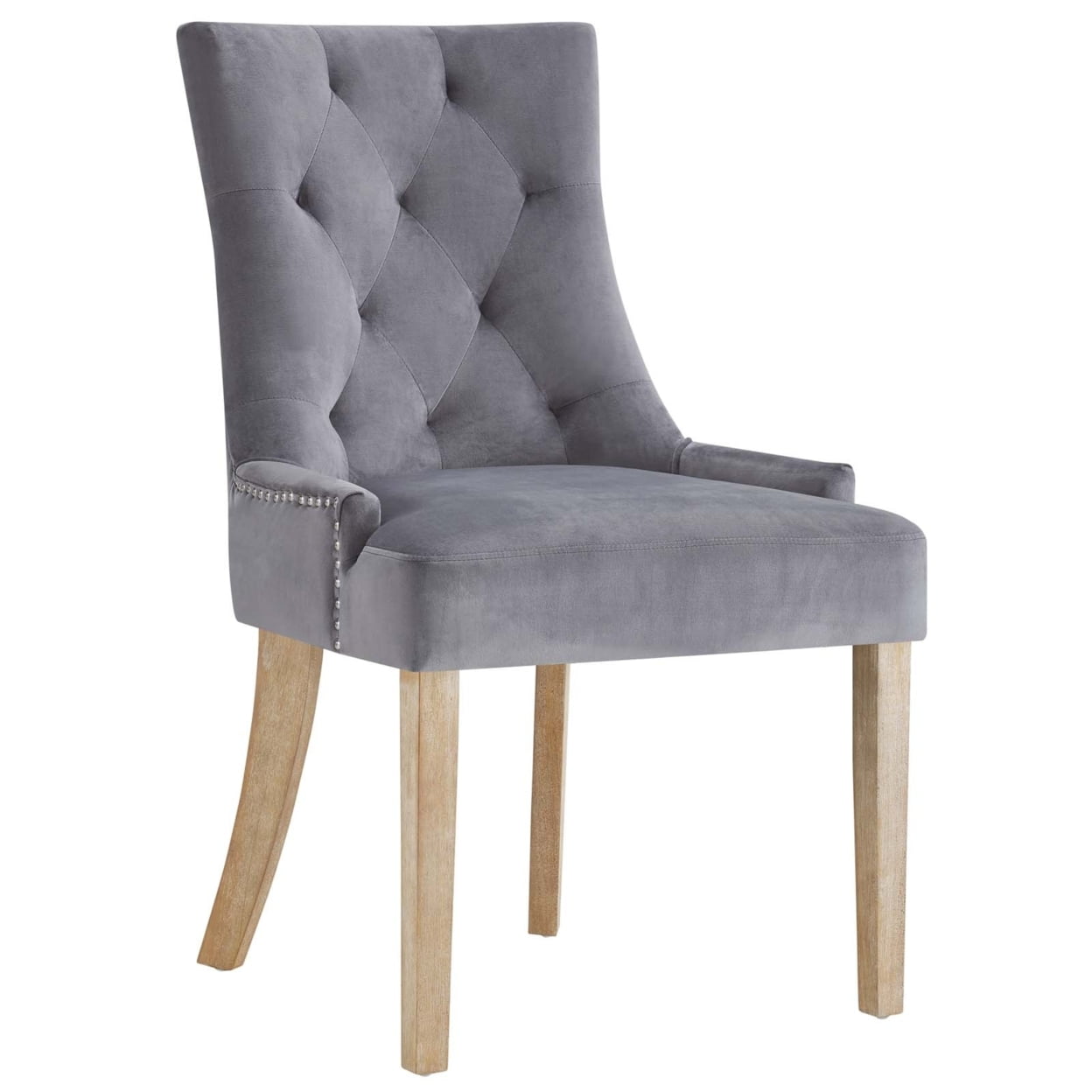 Modway Pose Performance Velvet Dining Chair in Gray