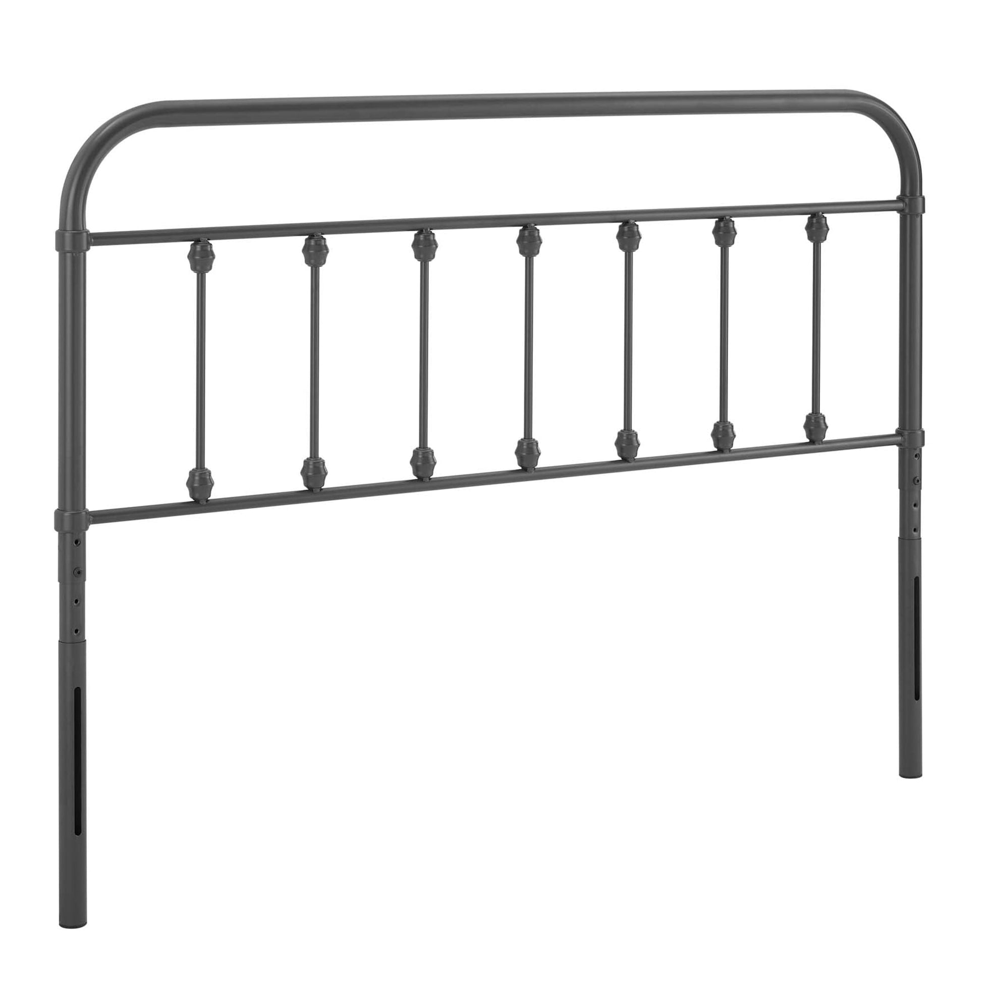 Modway Sage Modern Farmhouse Twin Metal Spindle Headboard in Gray