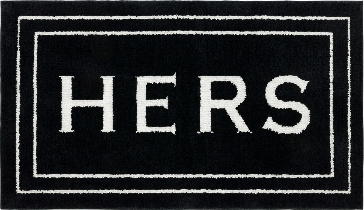 Mohawk Home Hers Knitted Plush Pile Washable Polyester Non-Slip Bath Mat, Ebony, 2' x 3'4"