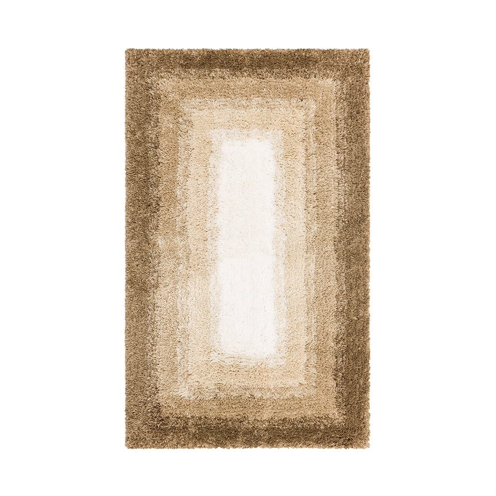 Mohawk Home Ombre Plush Pile Stain/Fade Resistant Non-Slip Machine Washable Bath Mat, Barley, 2' x 5'