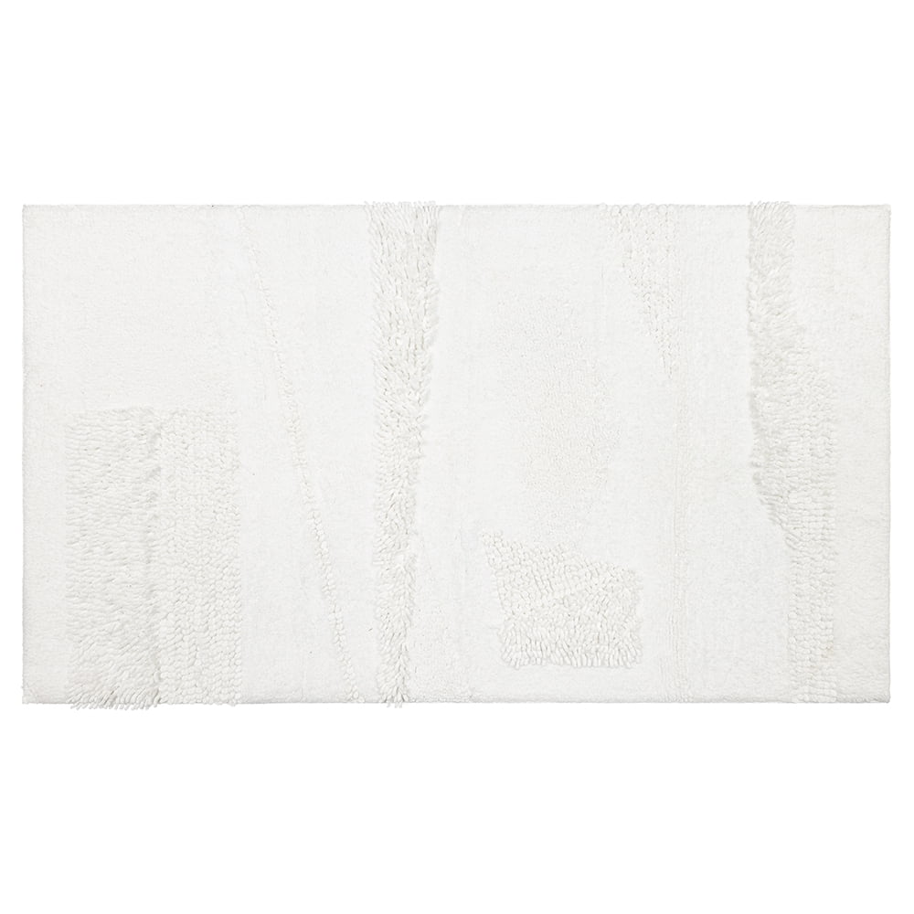 Mohawk Home Plush Cotton Fade/Stain Resistant Non-slip Machine Washable Bath Mat, Artic White, 2' 3" x 3' 9"