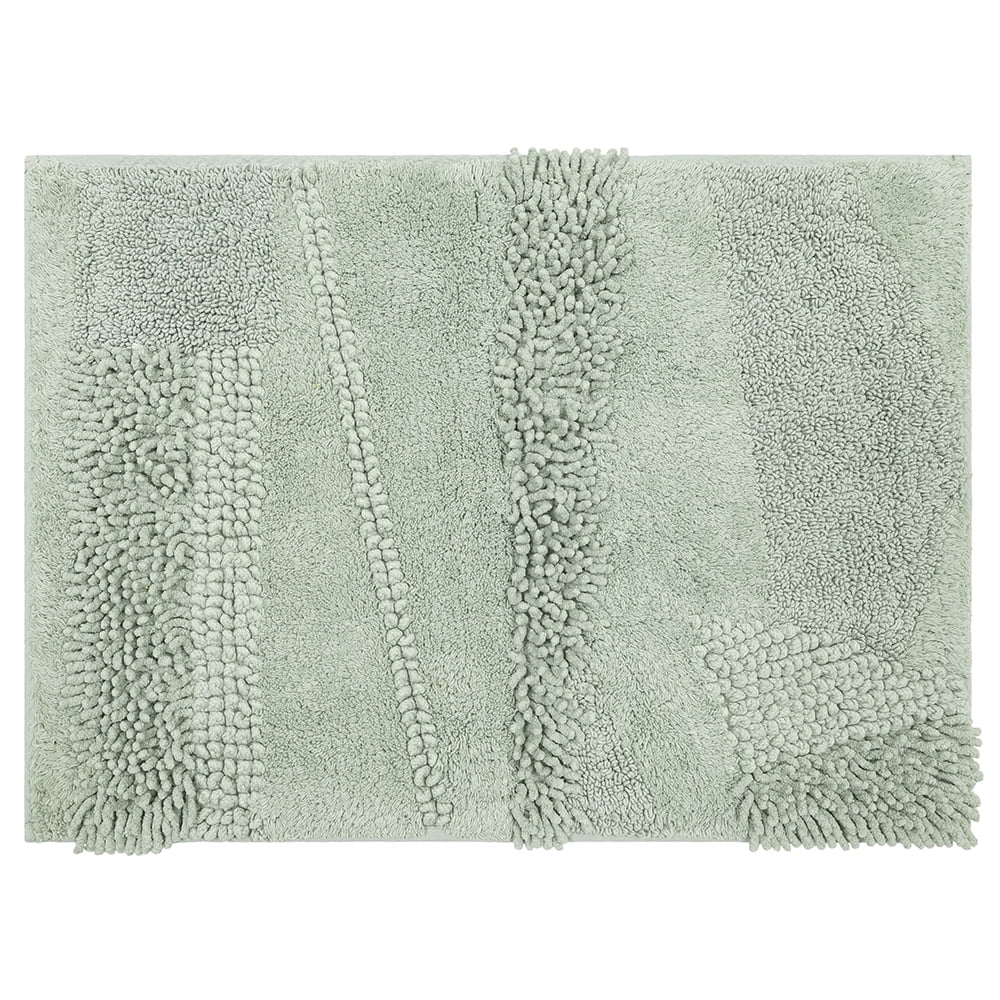 Mohawk Home Plush Cotton Fade/Stain Resistant Non-slip Machine Washable Bath Mat, Seaglass, 2' x 5'