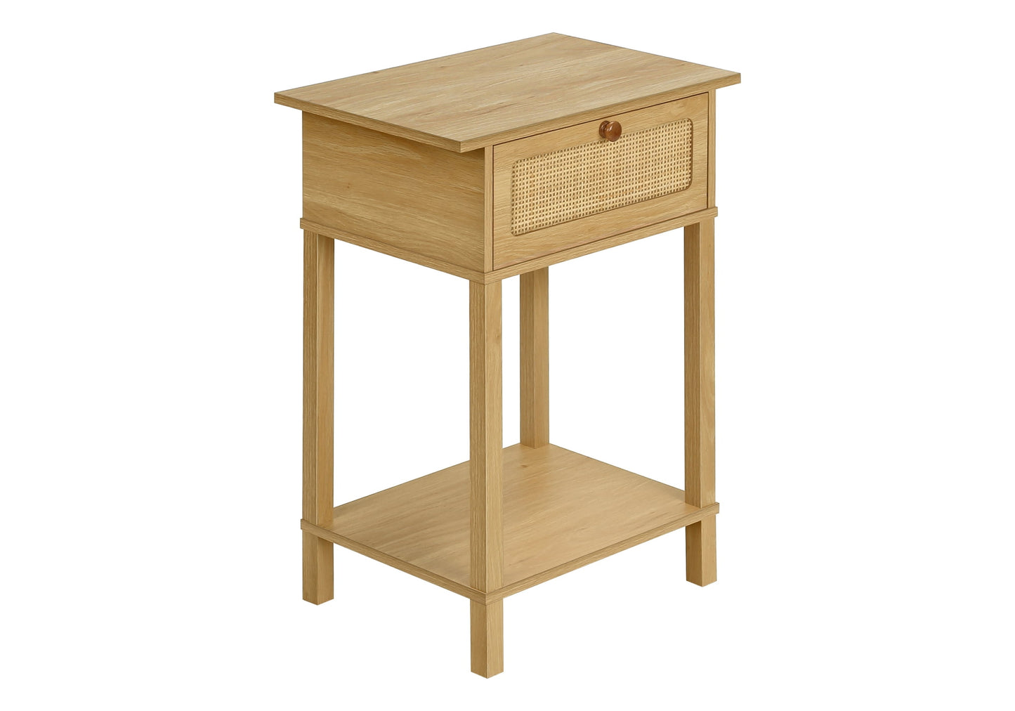 Accent Table - 2 Tier - Nightstand - Side Table - Bedroom - Natural Laminate