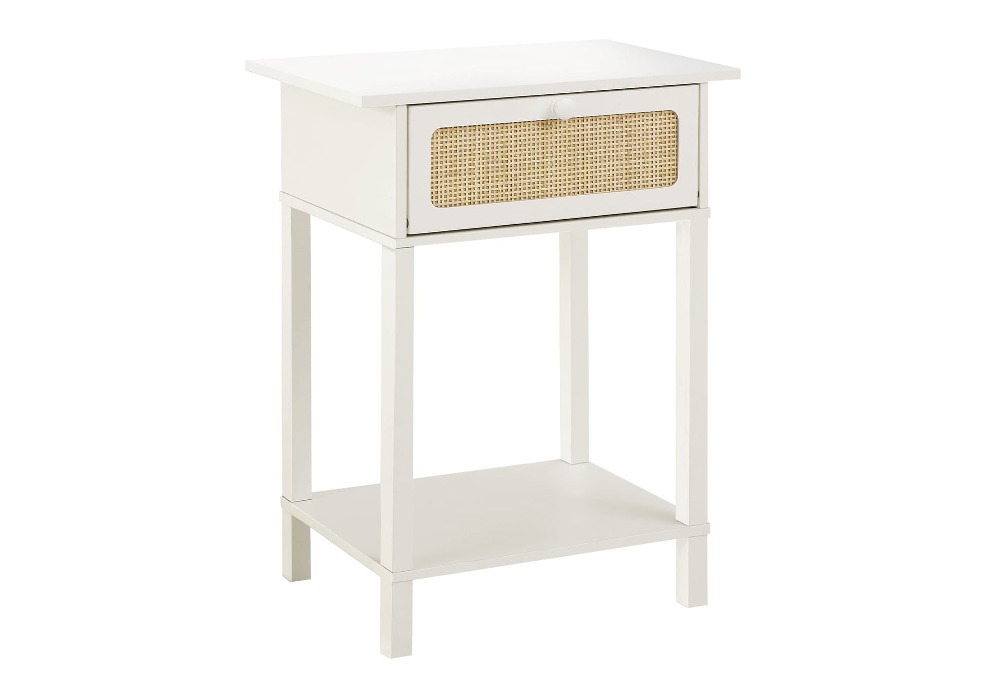 Accent Table - 2 Tier - Nightstand - Side Table - Bedroom - White Laminate