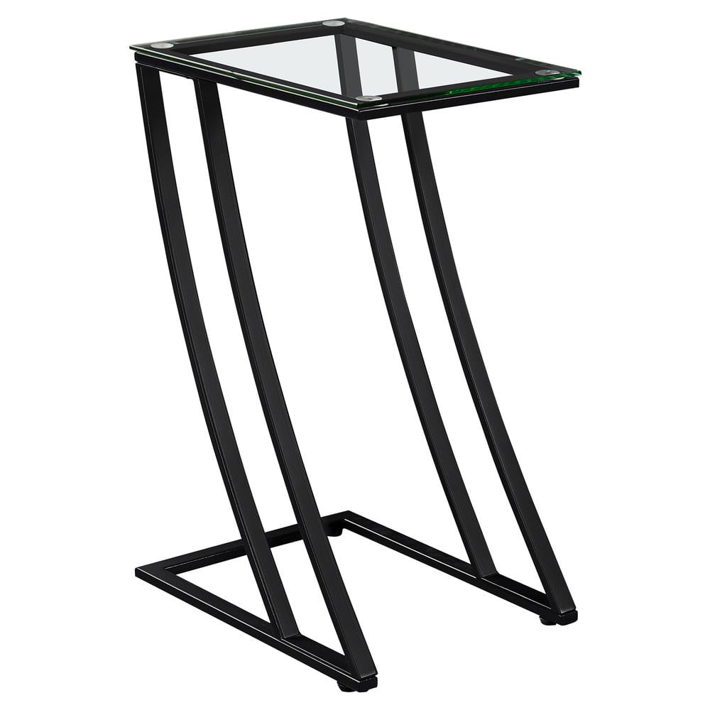 Mesa Decorativa en Forma de C, Snack Lateral, Sala de Estar, Dormitorio, Metal Gris