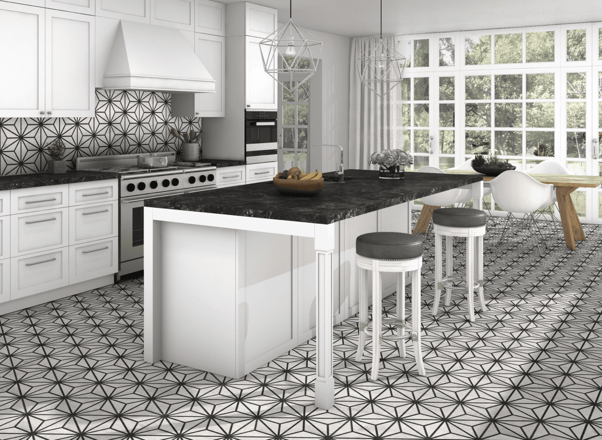 Mulia Inc - Provenzal 9" x 10" Hexagon Porcelain Field Tile in Tribeca Grey (25 Pcs/11.19 sqft)