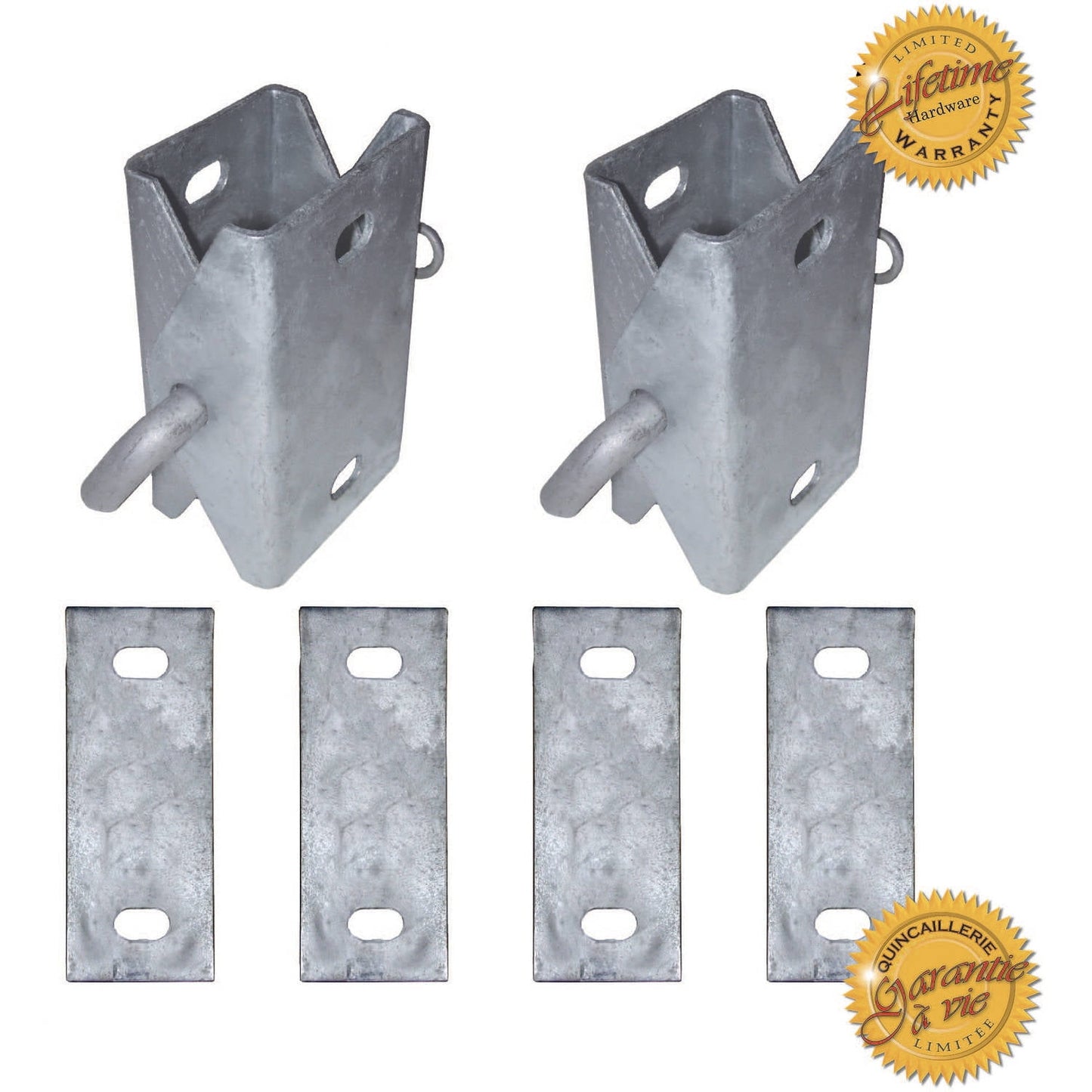 Multinautic Stationary Dock Hinge Kit - Galvanized Steel for Wood Dock