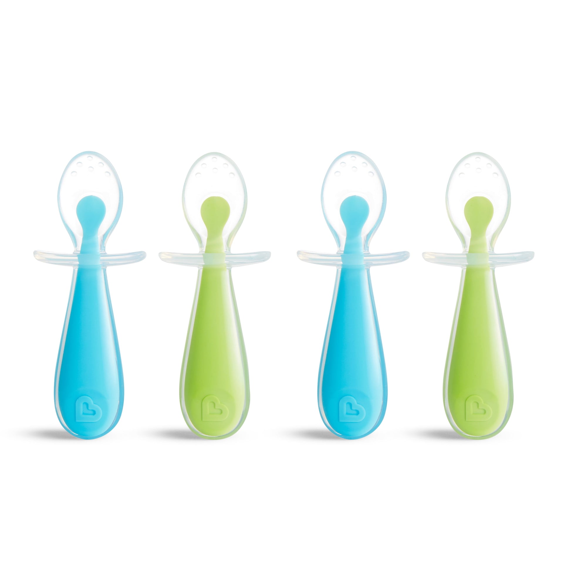 MunchkinÂ® Gentle Scoopâ„¢ Silicone Training Infant Spoons, Blue/Green, Unisex, 4 Pack