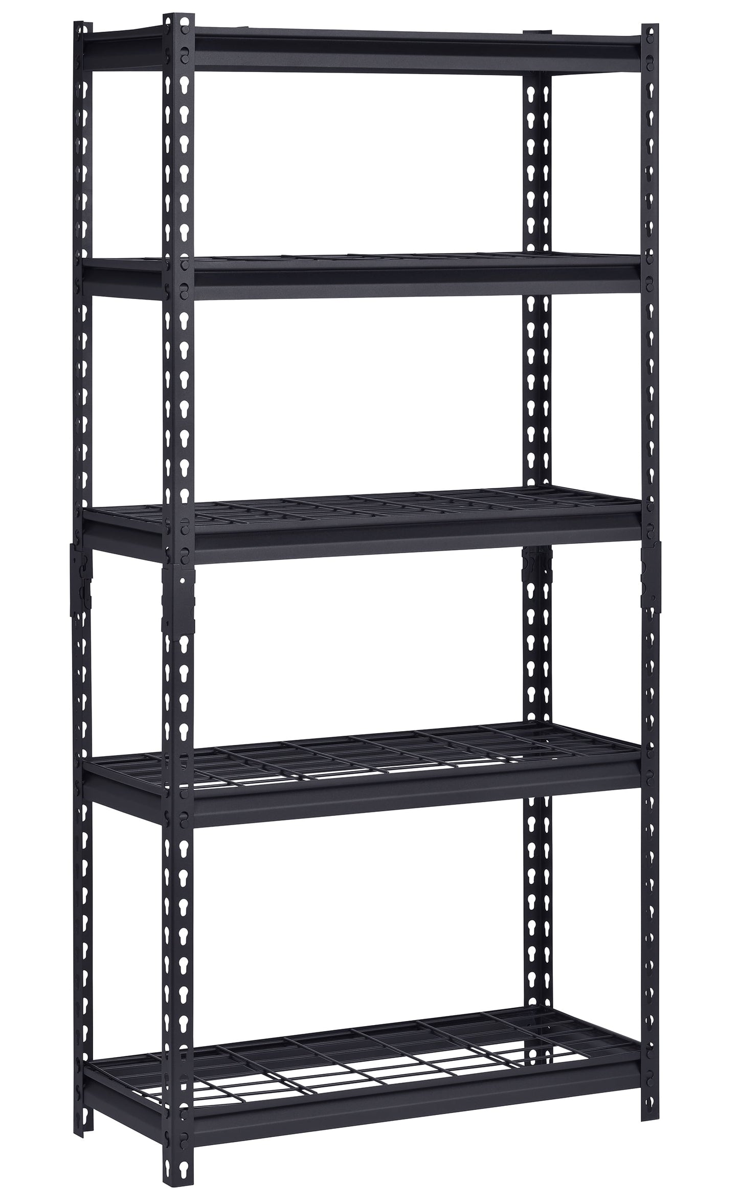 (2 pack) Muscle Rack 30"W x 12"D x 60"H 5-Tier Steel Shelving with Wire Decking; 2,500 lb. Total Capacity; Black
