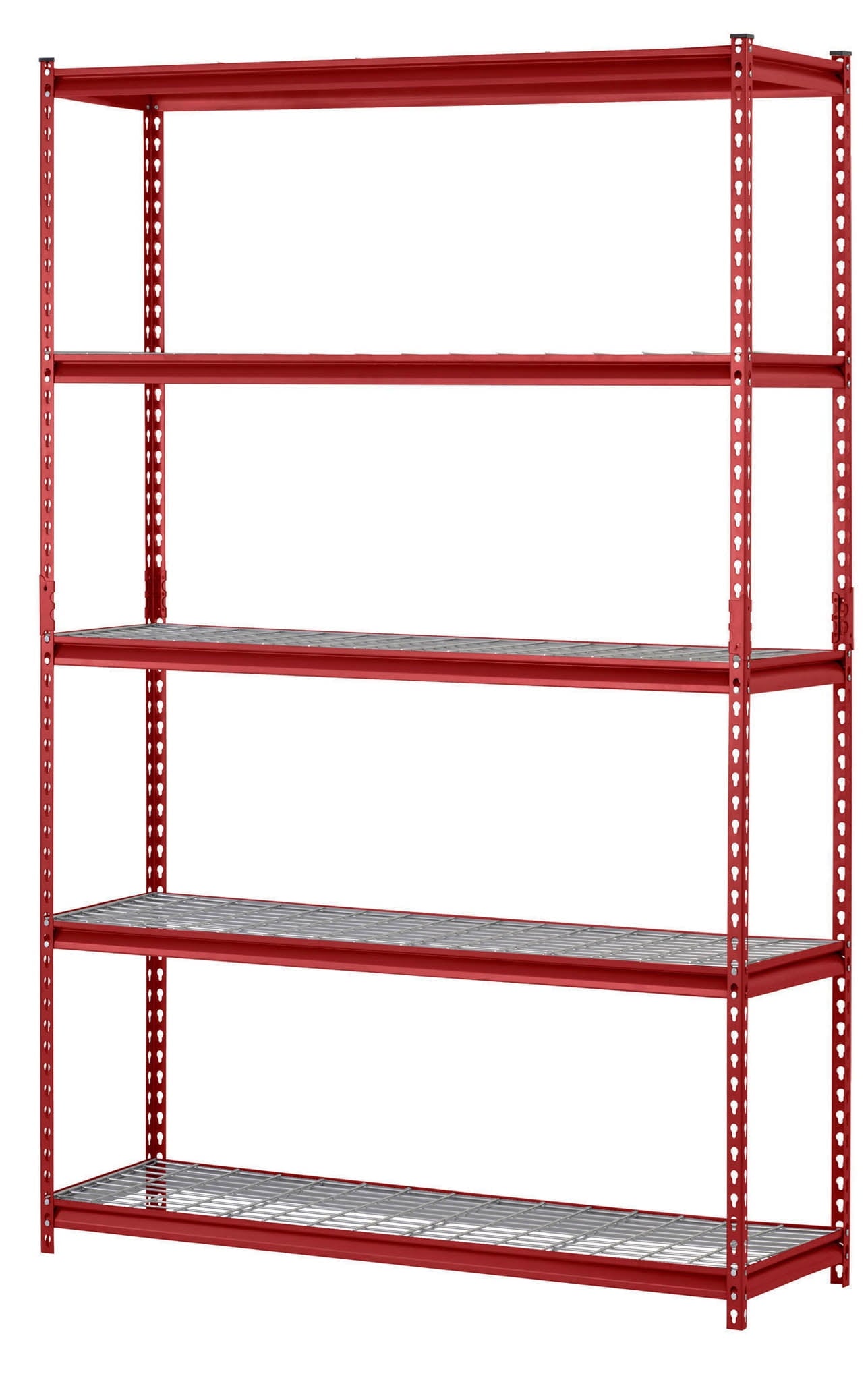 Muscle Rack 48"W x 24"D x 72"H 5-Tier Steel Shelving; 2,500 lbs. Total Capacity; Red