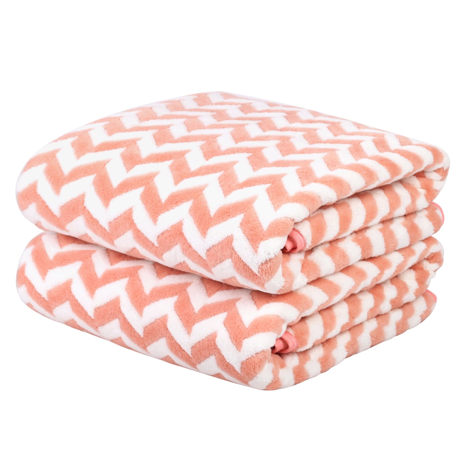 NC 2 Piece Bath Towel Set, Chevron Pattern Microfiber Soft Fast Drying Towels, Red