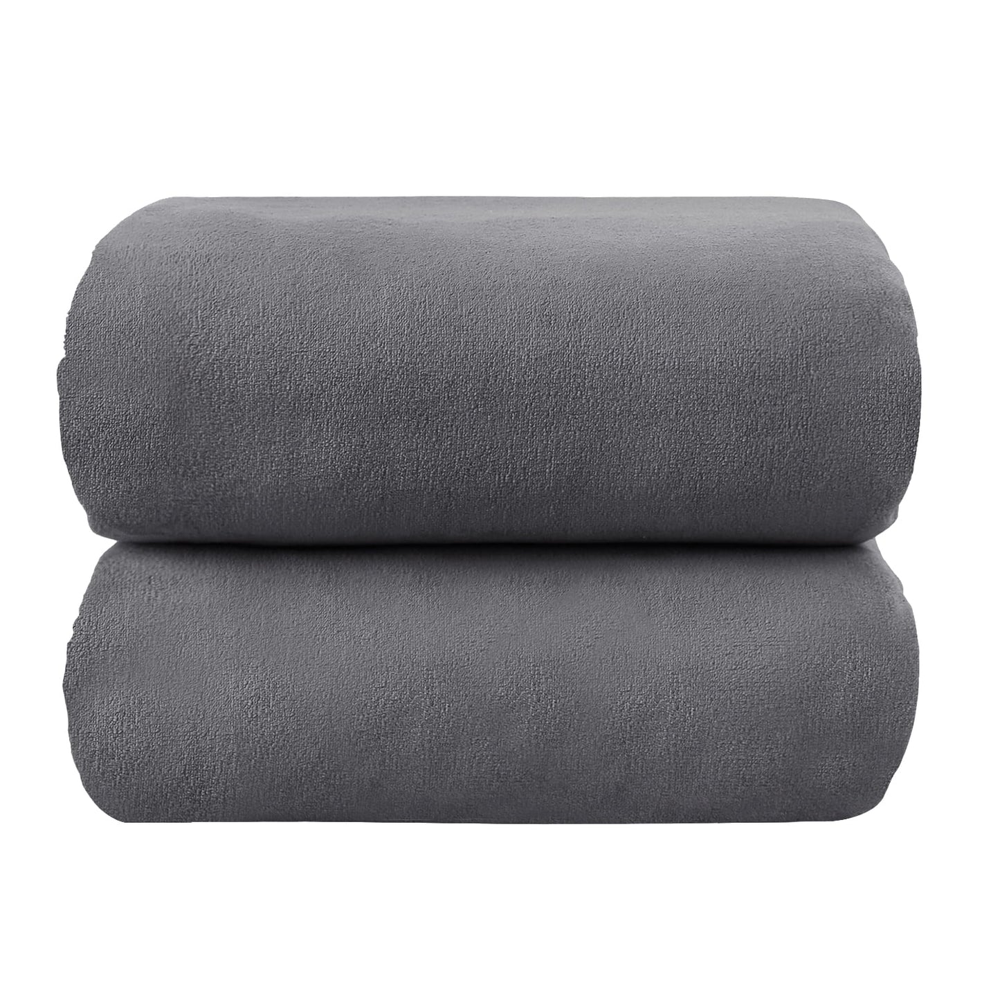 NC Microfiber Bath Towels 2 Pack Towel Sets (40" x 80") - Extra Absorbent, Fast Drying, Grey