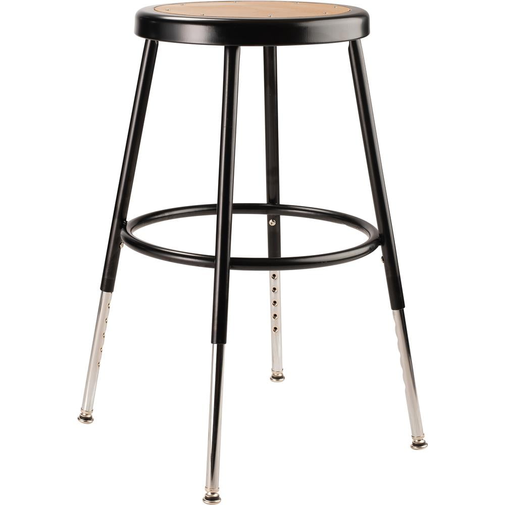 National Public Seating NPSÂ® 19"-27" Height Adjustable Heavy Duty Steel Stool, Black
