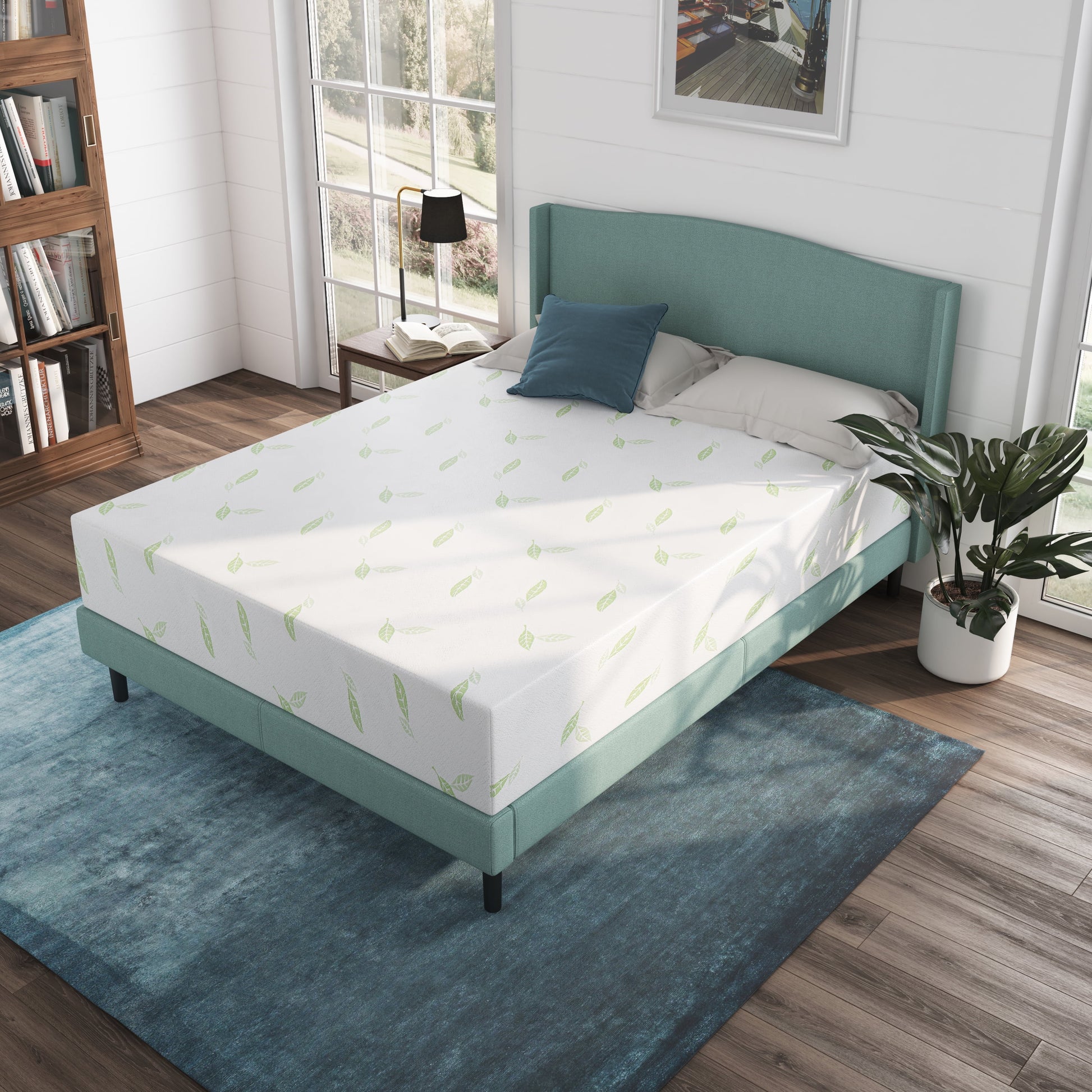 NapQueen Anula 8" Medium Firm, Green Tea Infused Memory Foam Mattress, Full Size