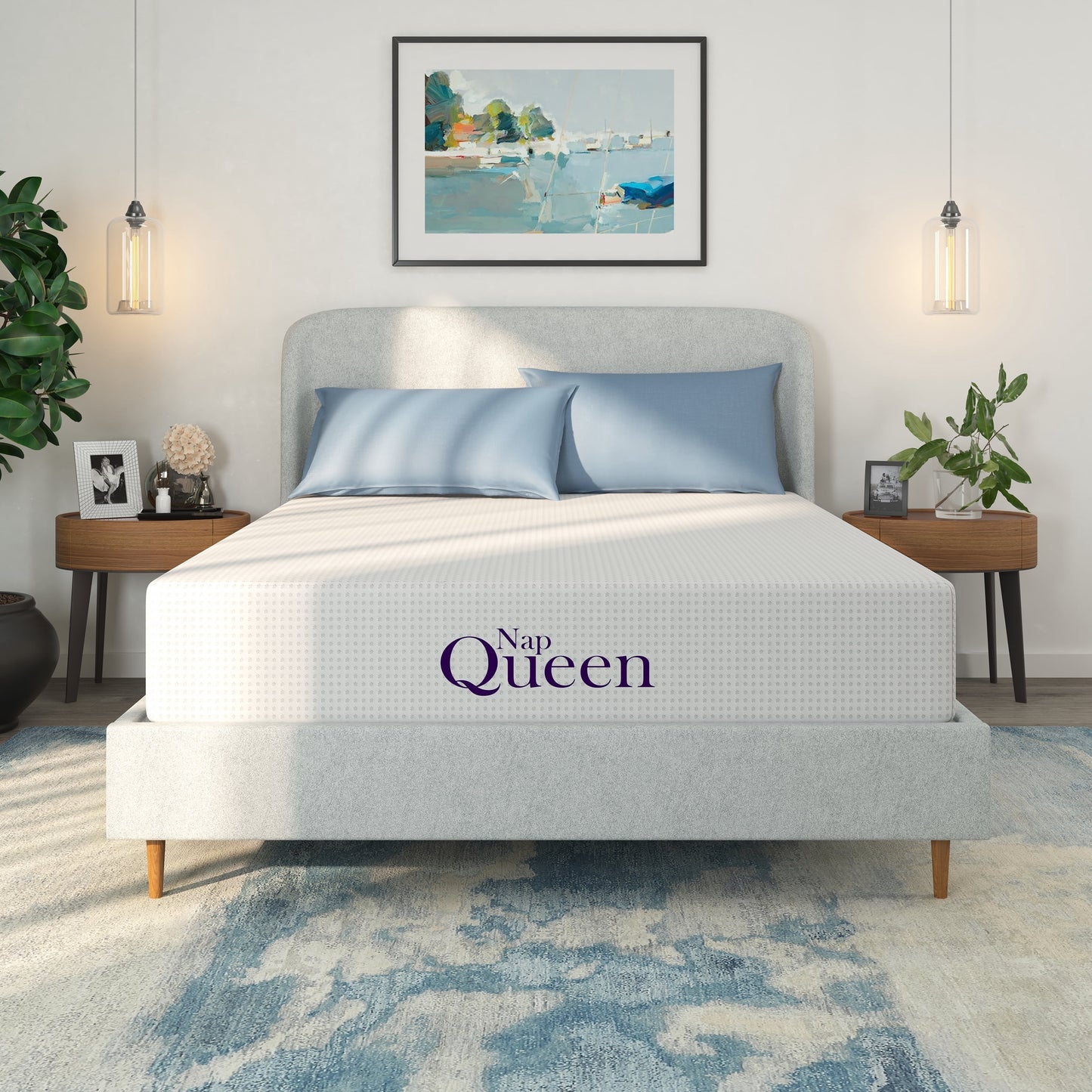 NapQueen Margaret 10" Queen Mattress, Charcoal Infused Memory Foam, Mattress in a Box, Adult