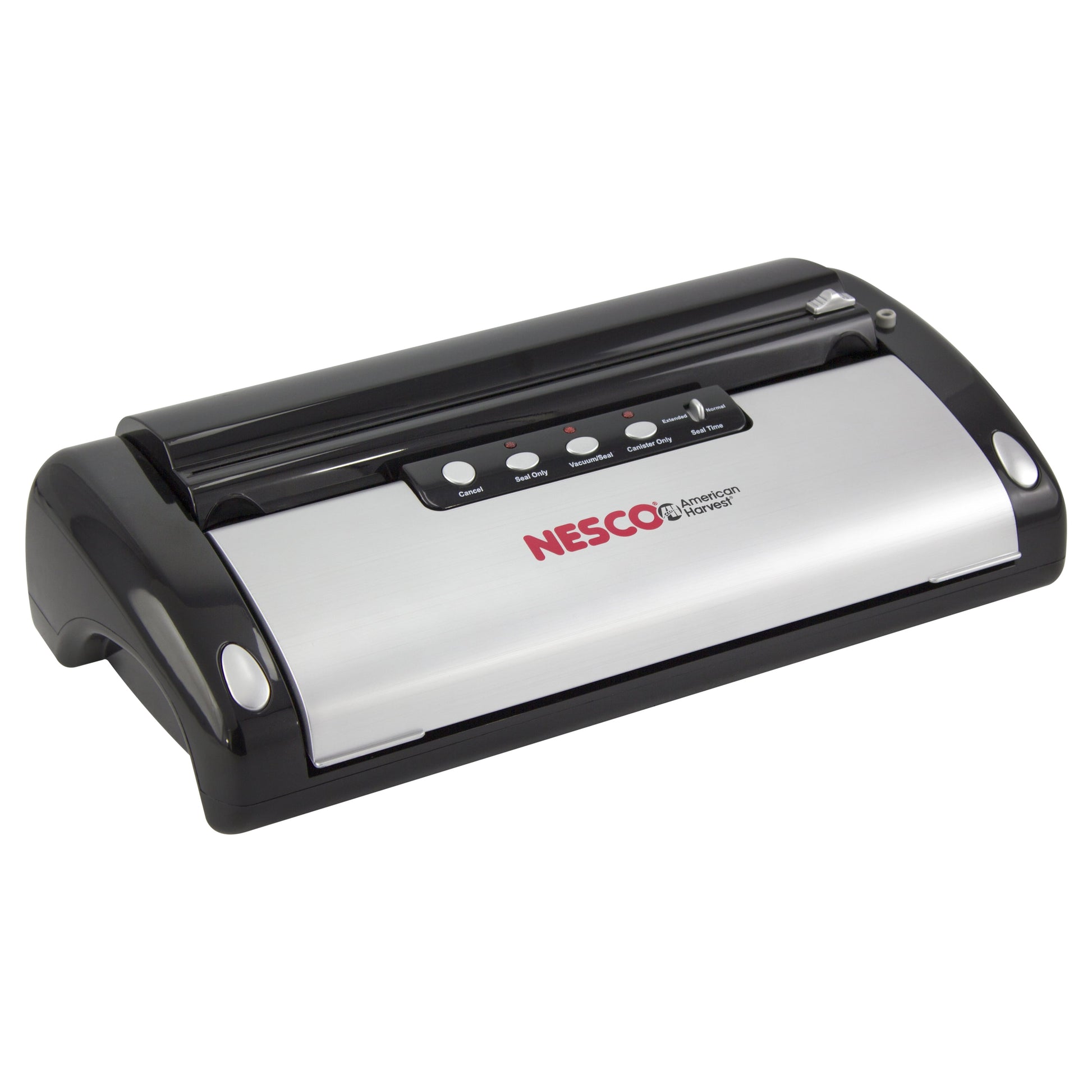 Nesco Vacuum Sealer Machine, Automatic Food Sealer With Accessory Port for Sealing Jars/Canisters, Builtâ€‘In Roll Storage & Cutter, Includes (2) 10 ft Rolls, For Pantry Storage & Preserving Leftovers