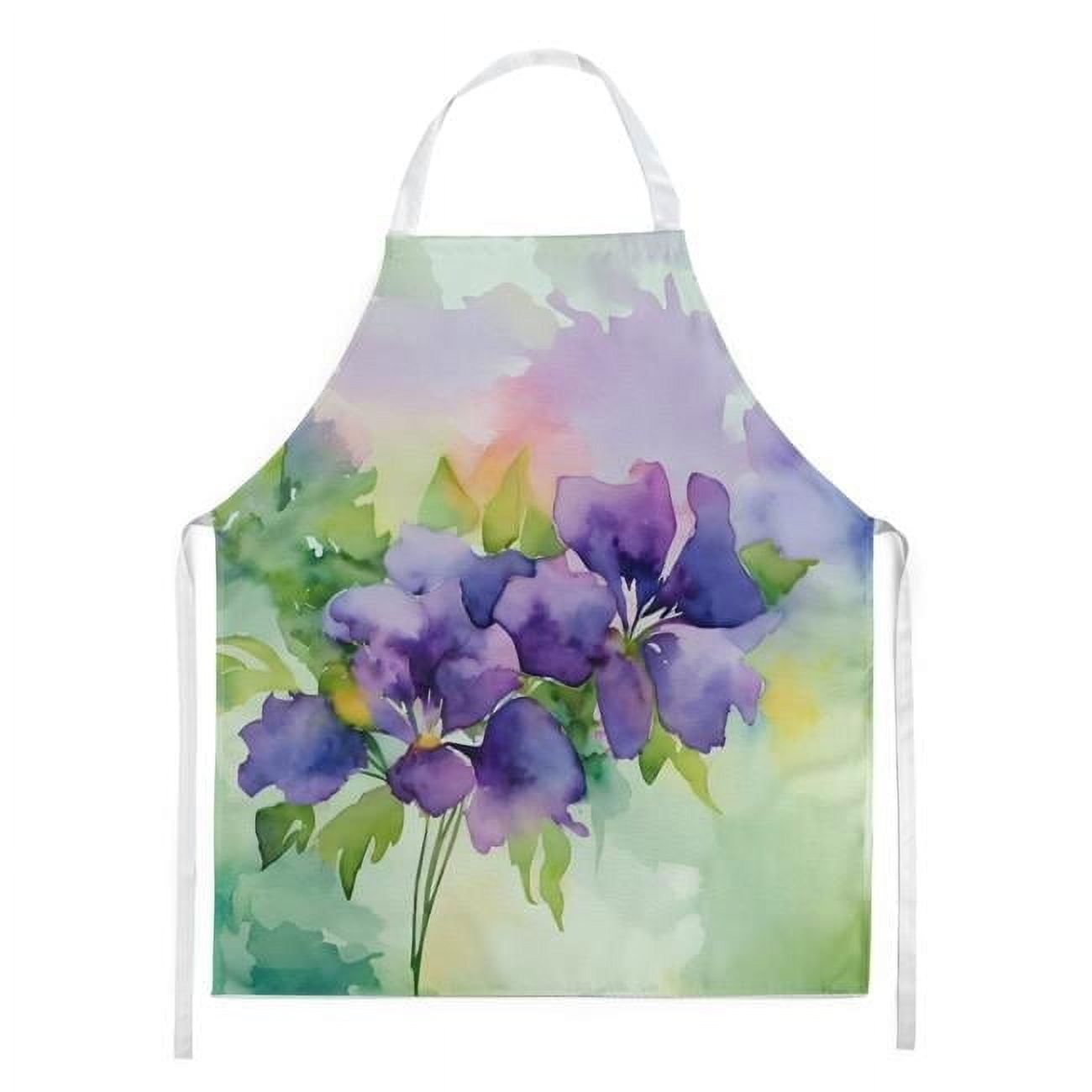 New Jersey Violet in Watercolor Apron 27 in x 30 in
