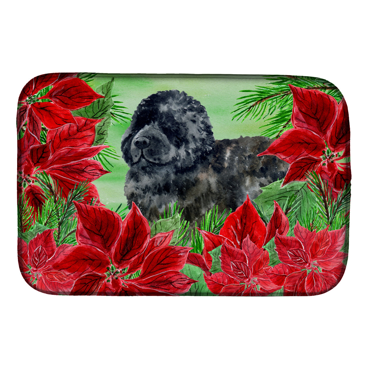 Newfoundland Poinsettas Dish Drying Mat