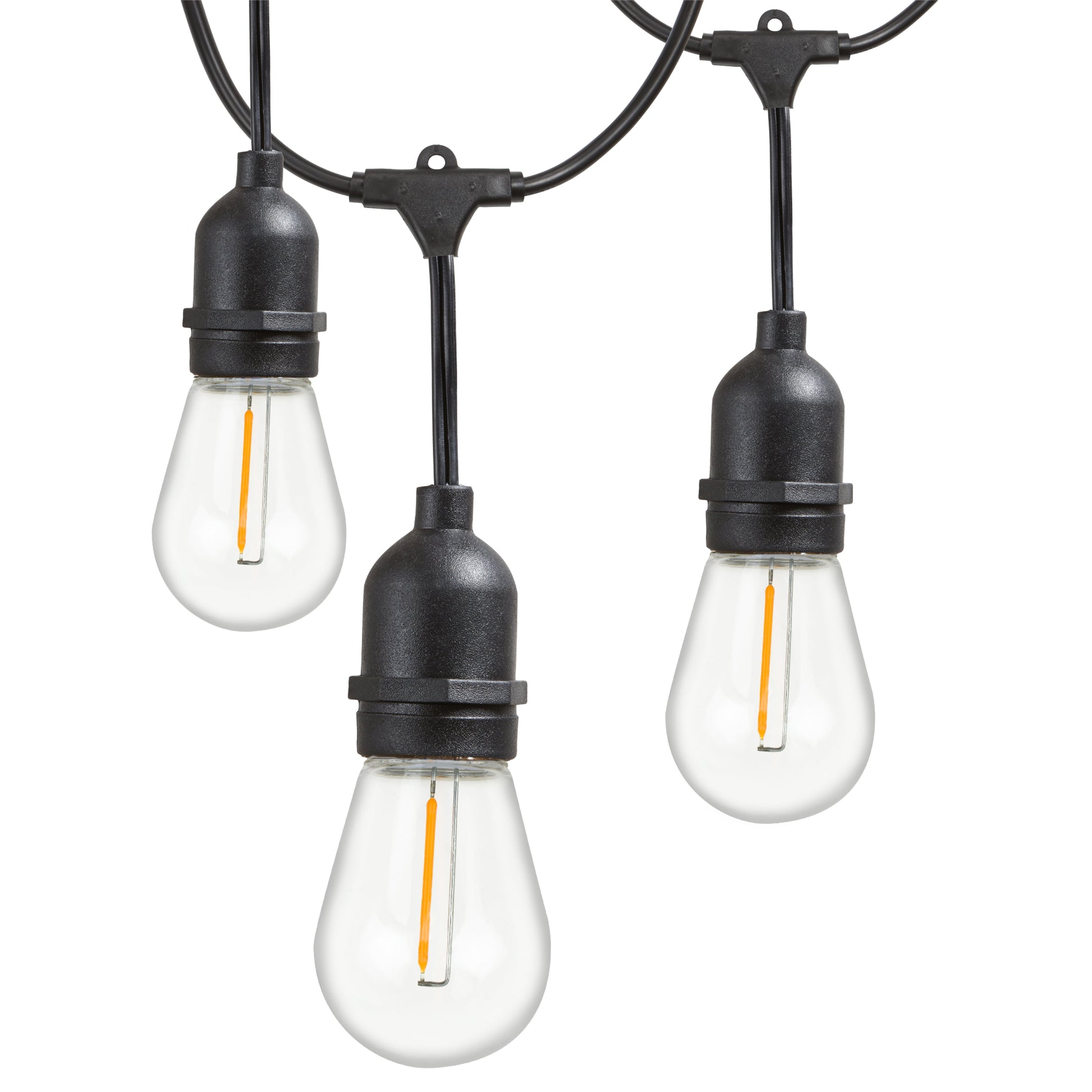 Newhouse Lighting 48ft String Lights 15 Sockets Warm White LED Bulbs