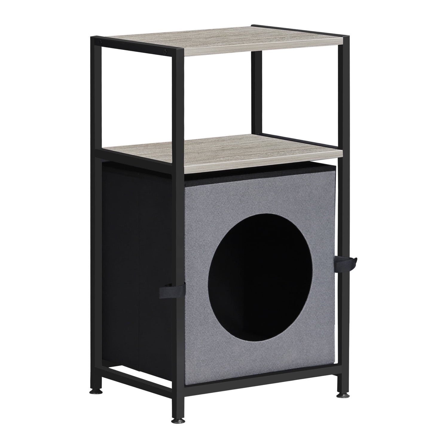 Mesita de Noche con Arena para Gatos Gris