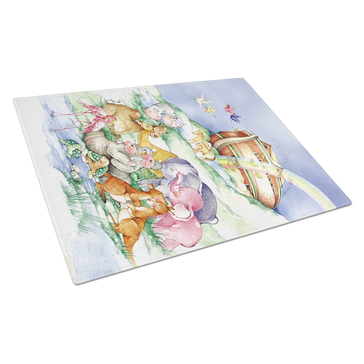 Noah's Ark Glass Cutting Board Large