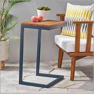 Noble House Edward Firwood End Table, Blue/Natural
